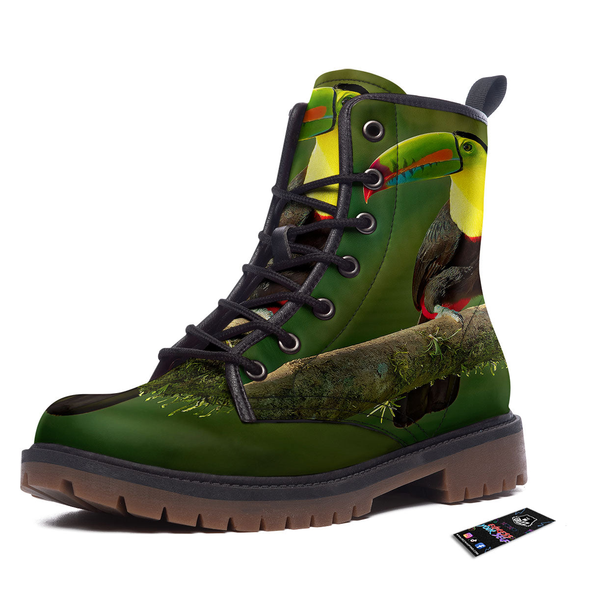 Toucan Tropical Toco Print Work Boots-grizzshop