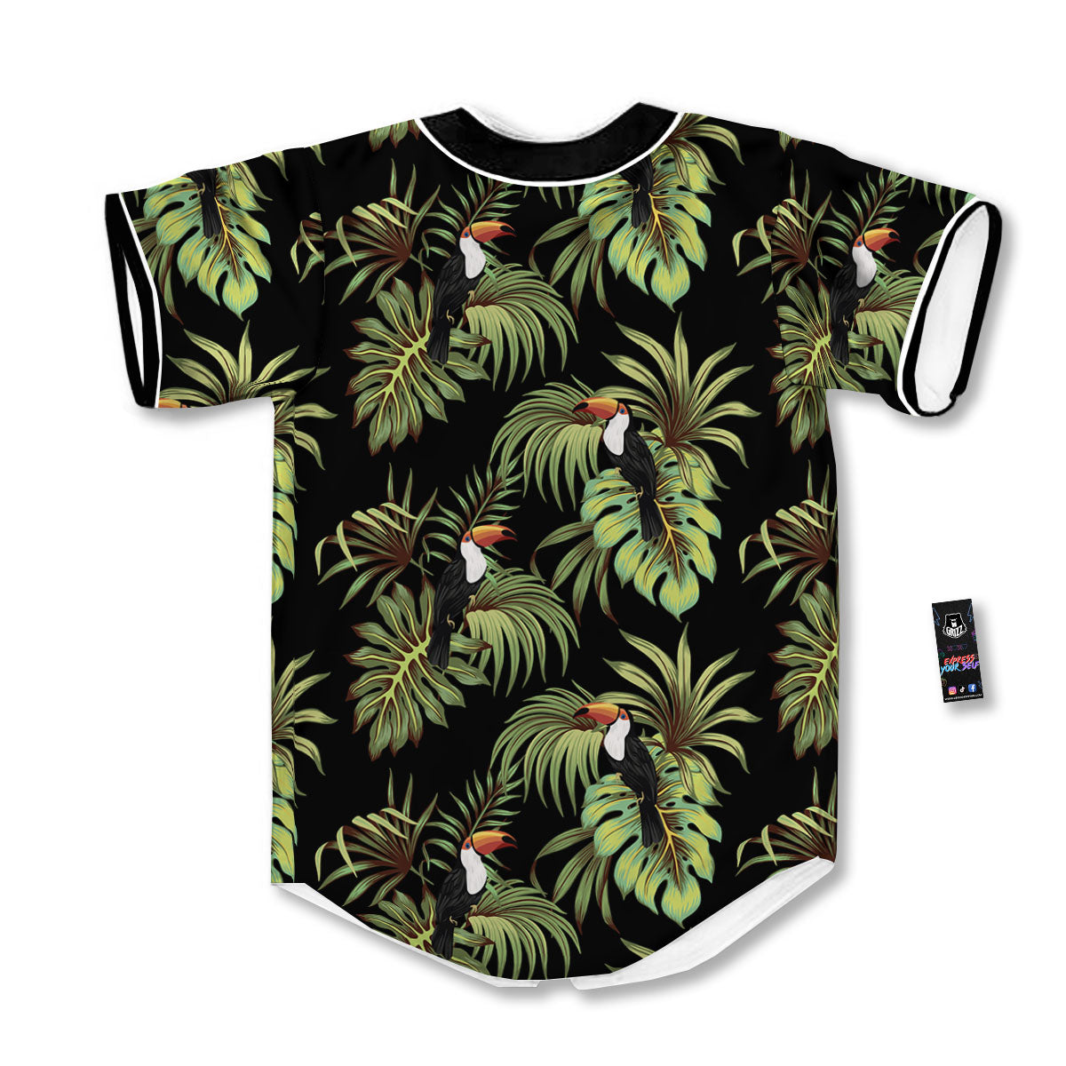 Toucan Vintage Print Pattern Baseball Jersey-grizzshop