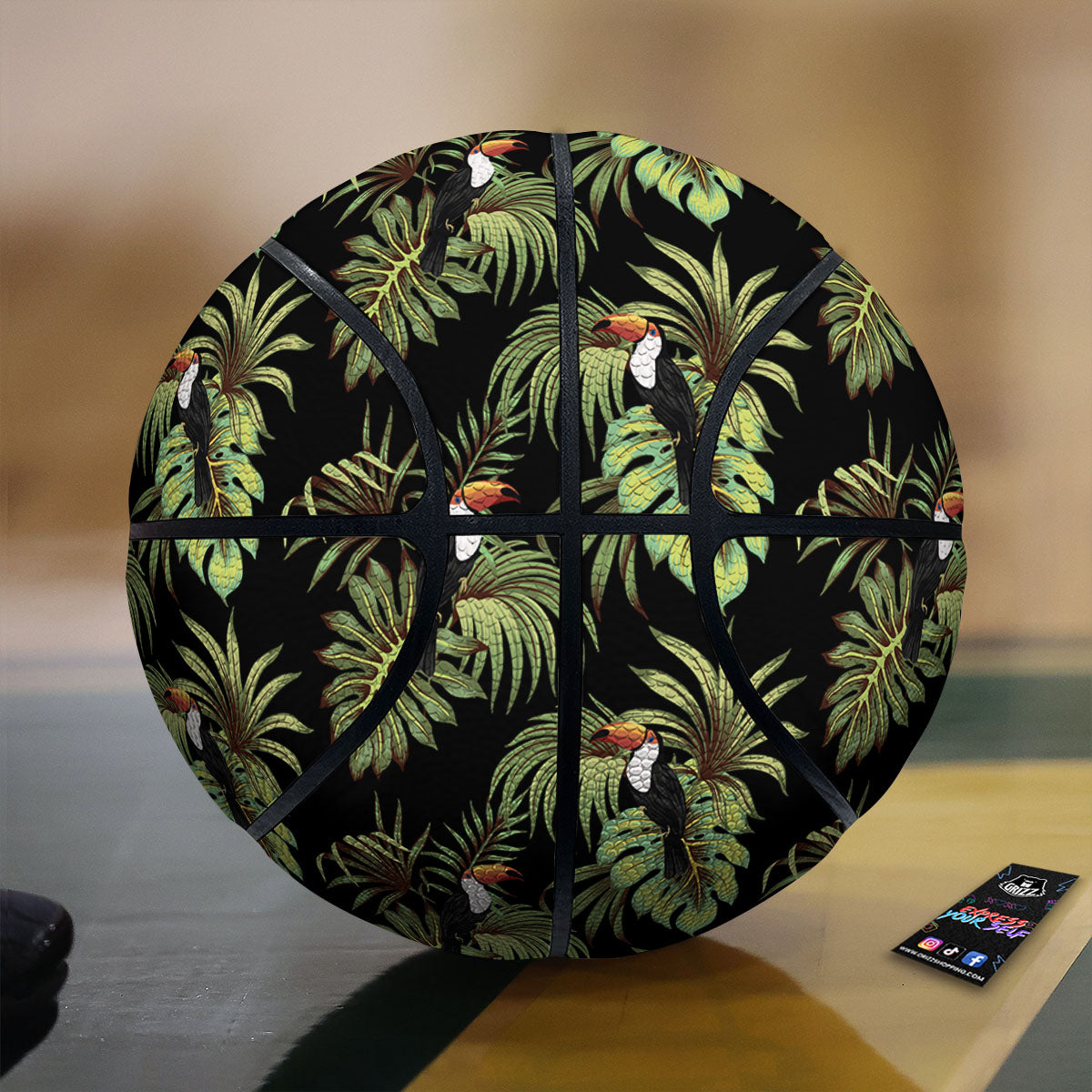 Toucan Vintage Print Pattern Basketball