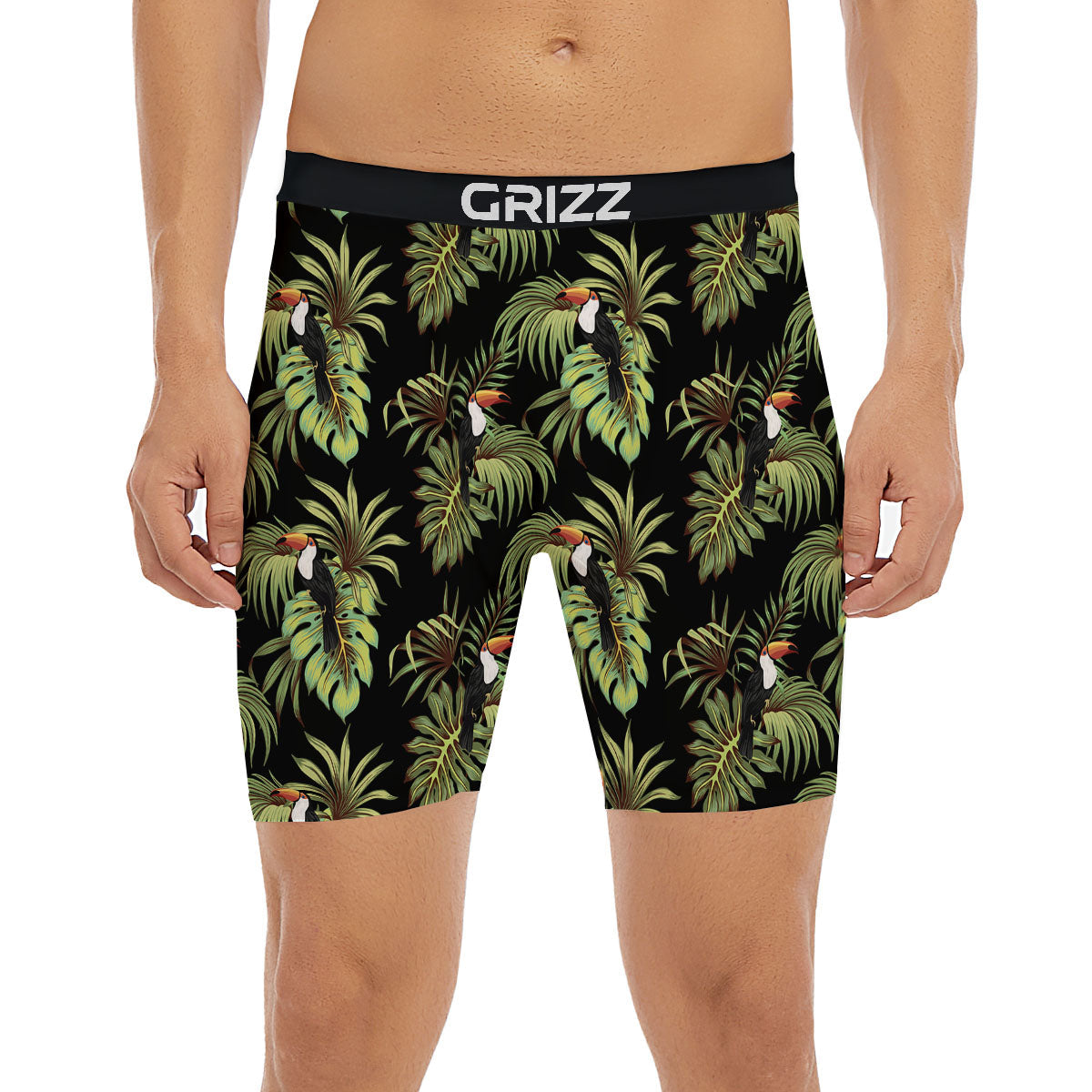 Toucan Vintage Print Pattern Boxer Briefs-grizzshop