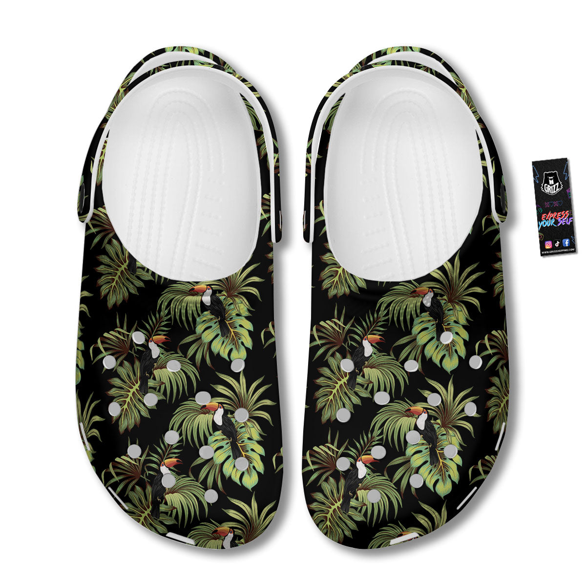 Toucan Vintage Print Pattern Clog-grizzshop