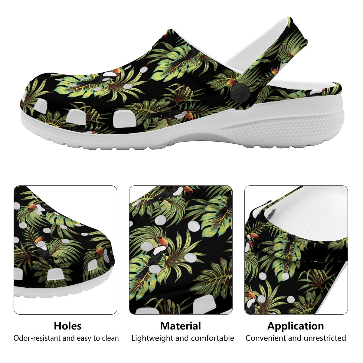 Toucan Vintage Print Pattern Clog-grizzshop