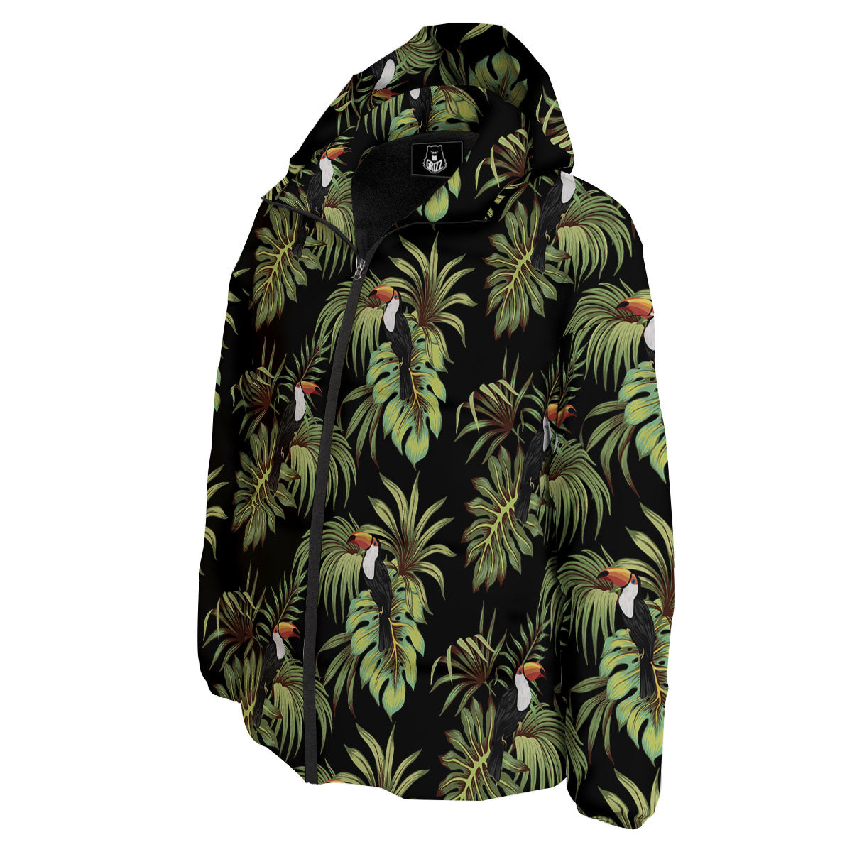 Toucan Vintage Print Pattern Down Jacket-grizzshop