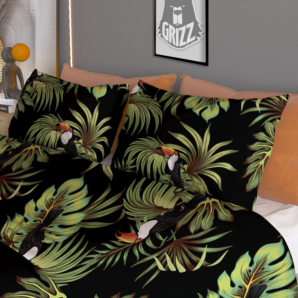 Toucan Vintage Print Pattern Duvet Cover Bedding Set