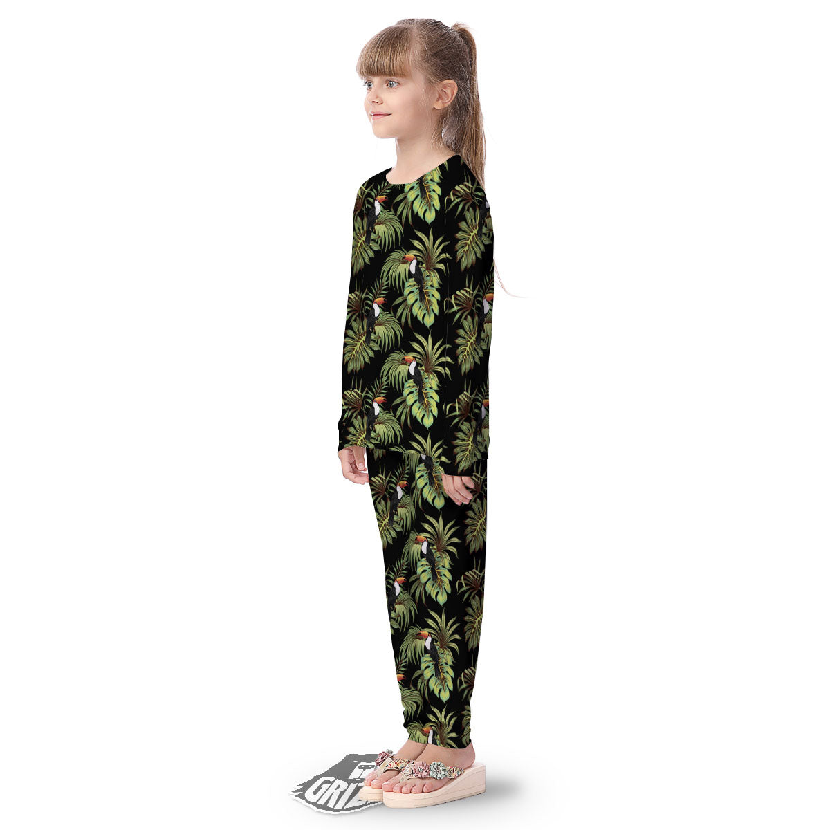 Toucan Vintage Print Pattern Kid's Pajamas-grizzshop