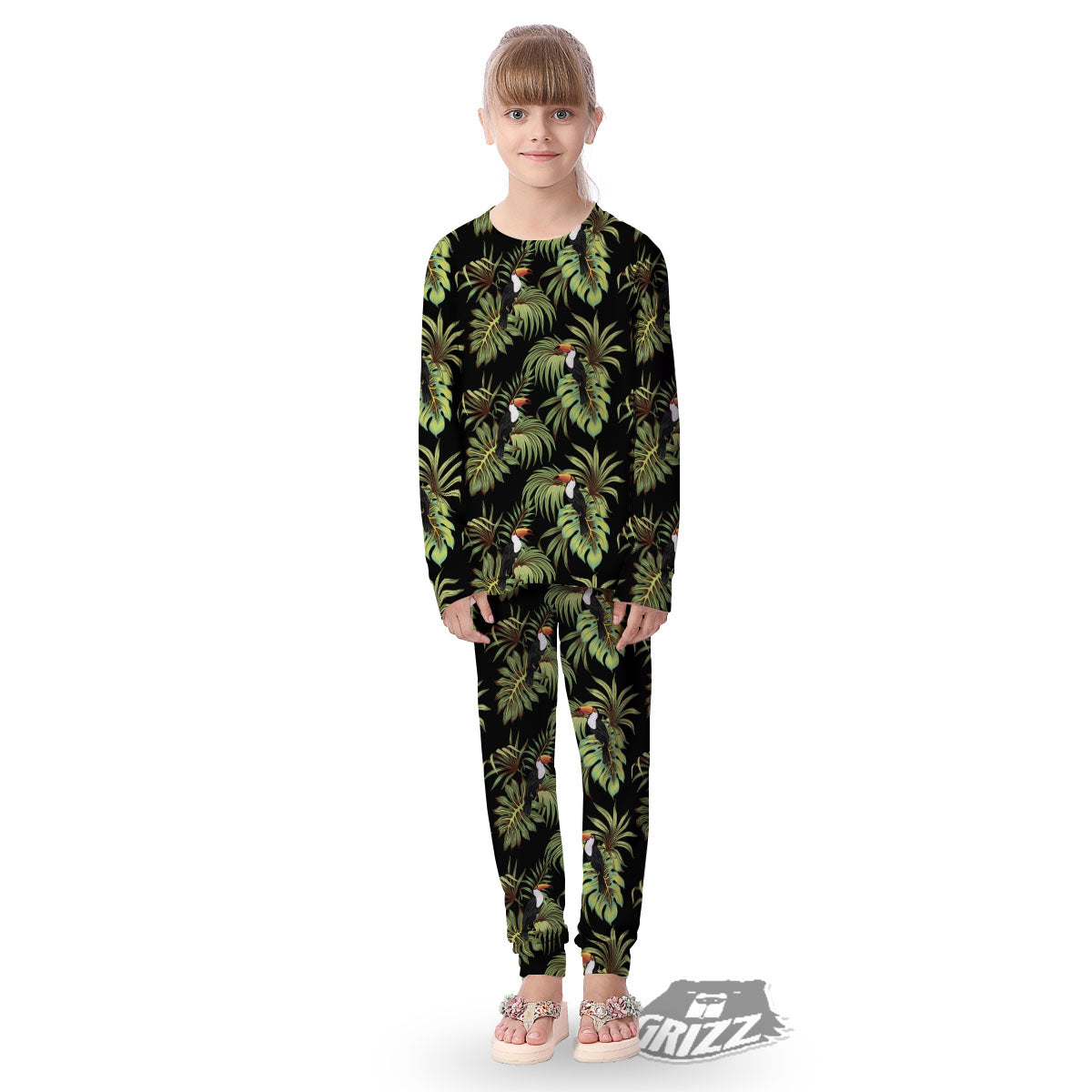 Toucan Vintage Print Pattern Kid's Pajamas-grizzshop