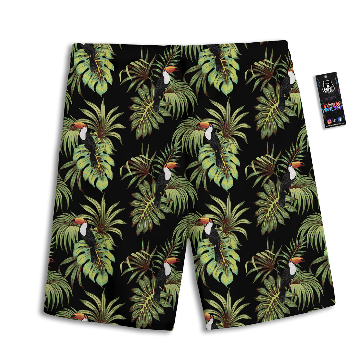 Toucan Vintage Print Pattern Men's Athletic Shorts