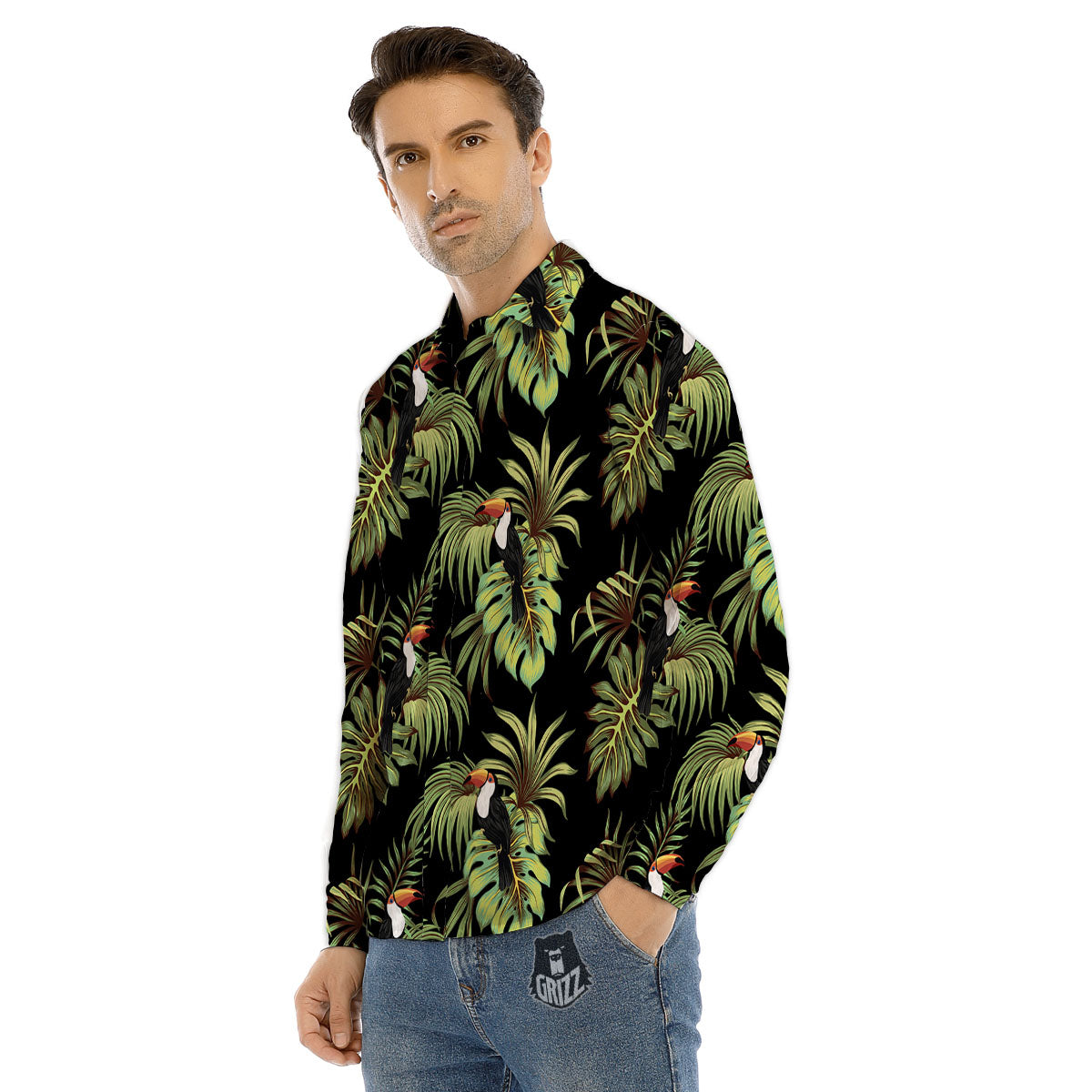 Toucan Vintage Print Pattern Men's Dress Shirts-grizzshop