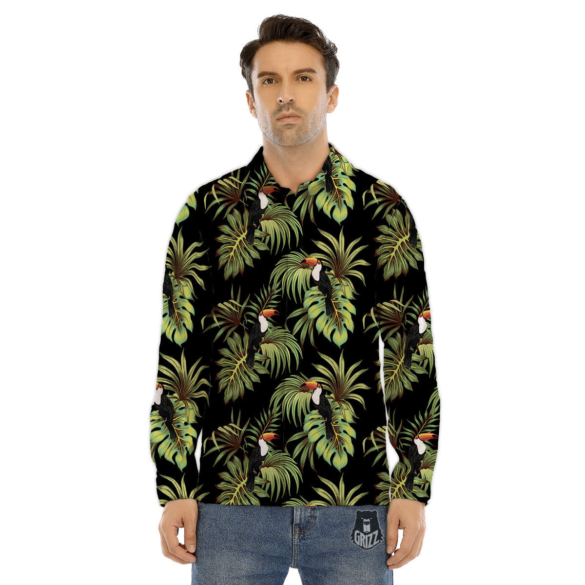 Toucan Vintage Print Pattern Men's Dress Shirts-grizzshop