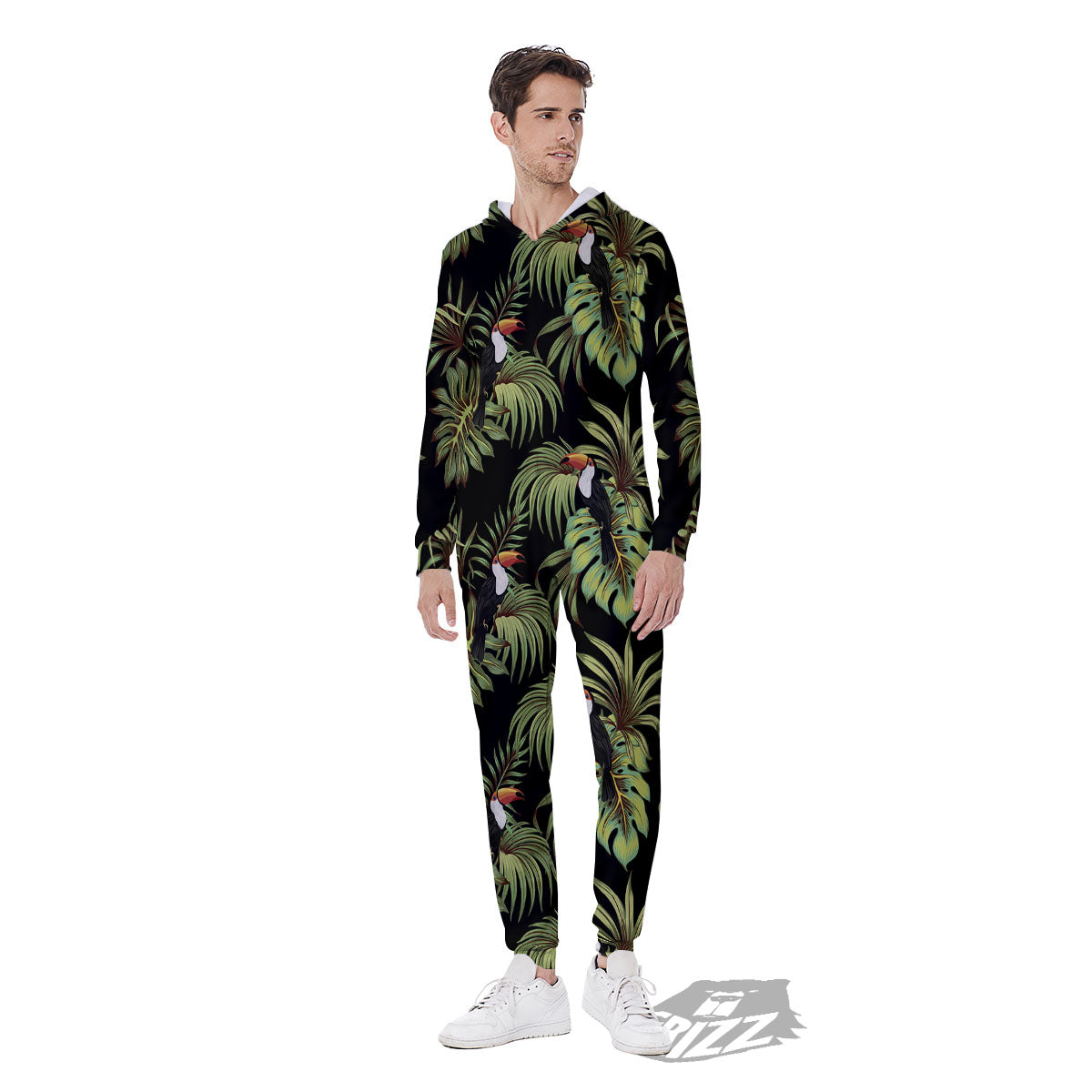 Toucan Vintage Print Pattern Men's Jumpsuit-grizzshop