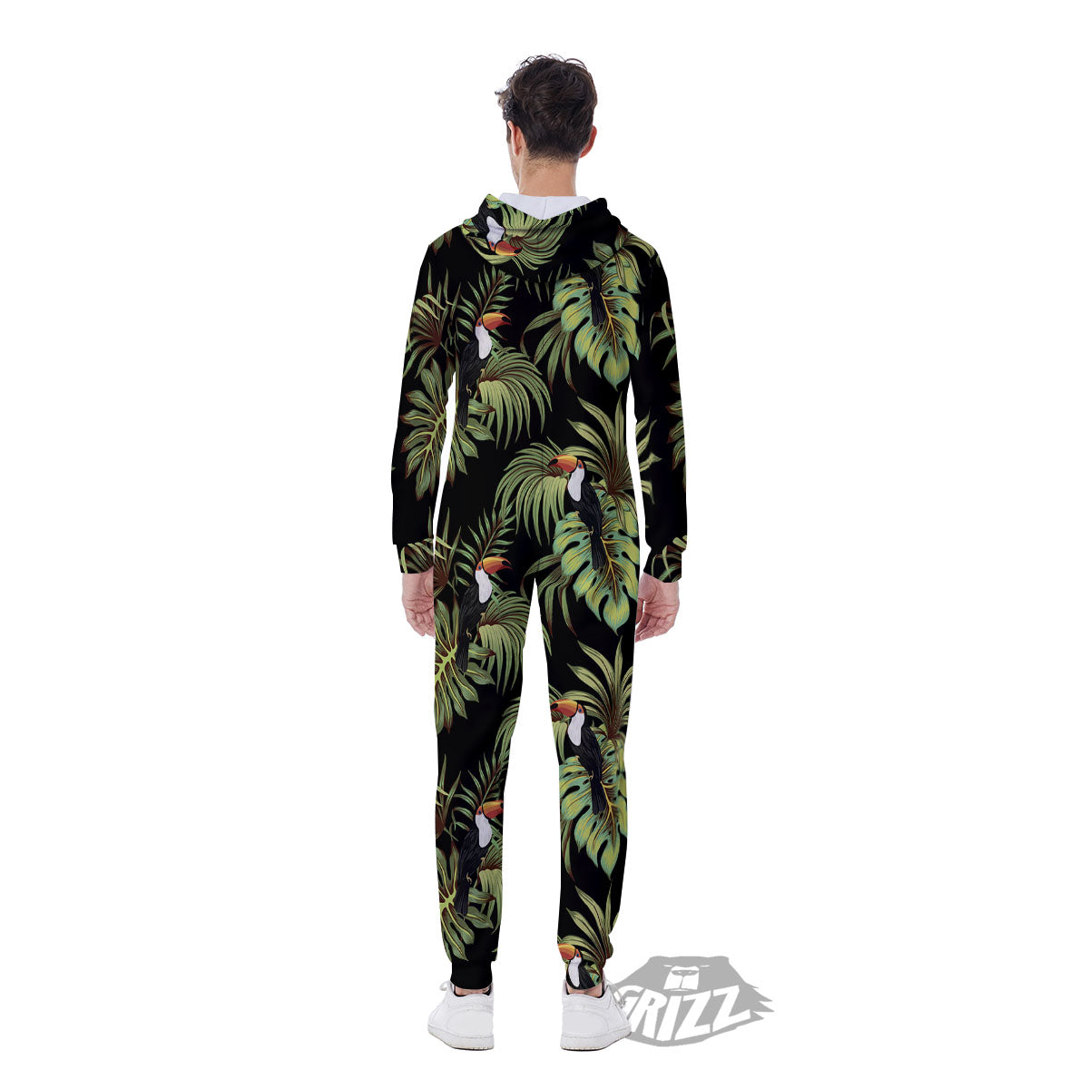 Toucan Vintage Print Pattern Men's Jumpsuit-grizzshop