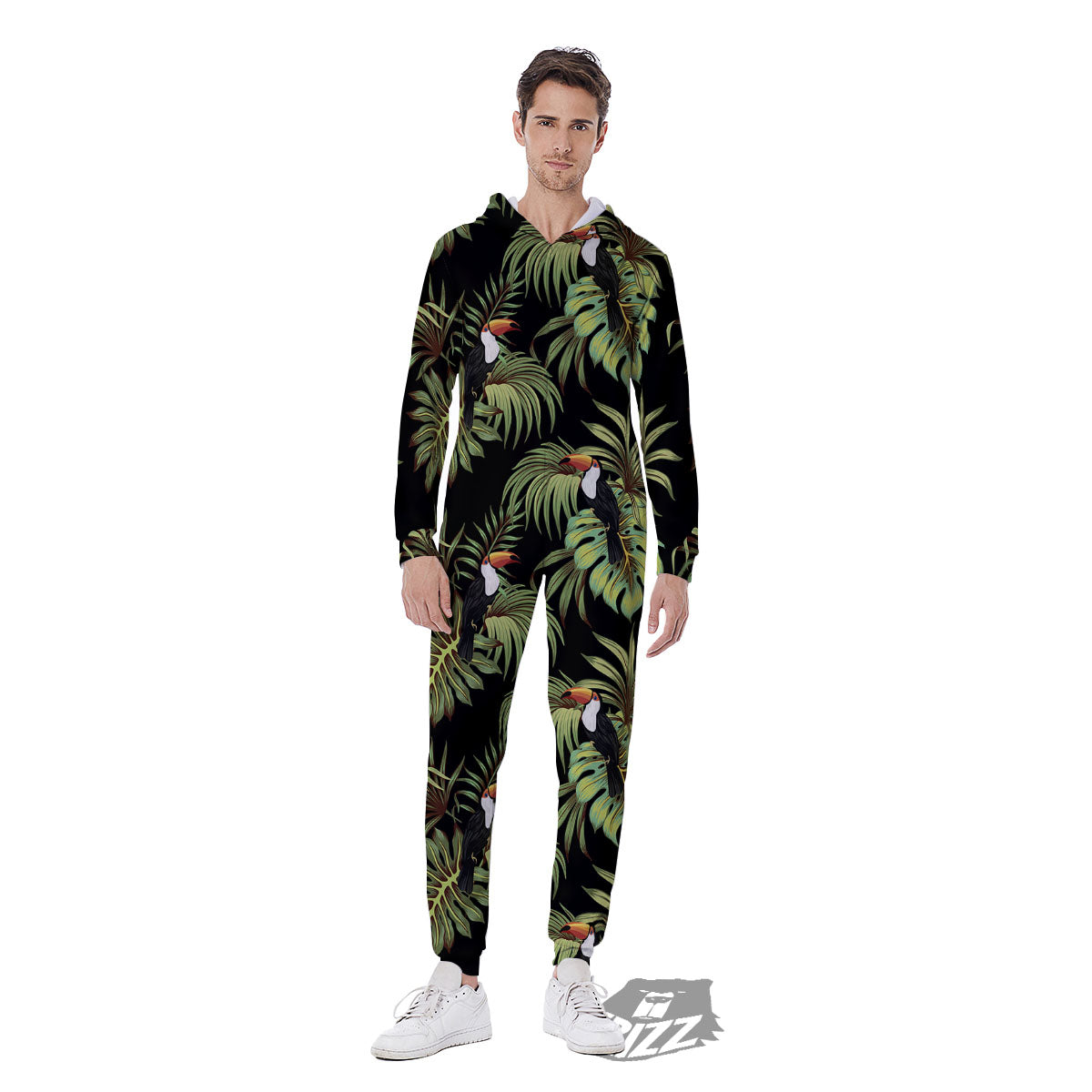 Toucan Vintage Print Pattern Men's Jumpsuit-grizzshop