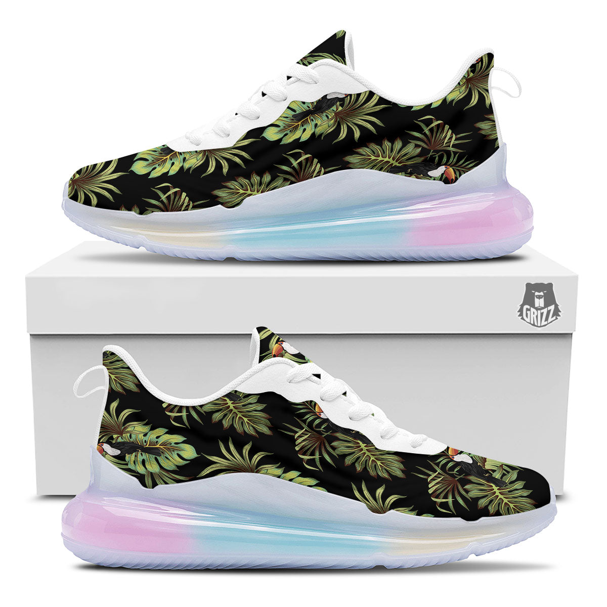 Toucan Vintage Print Pattern Running Sneakers-grizzshop