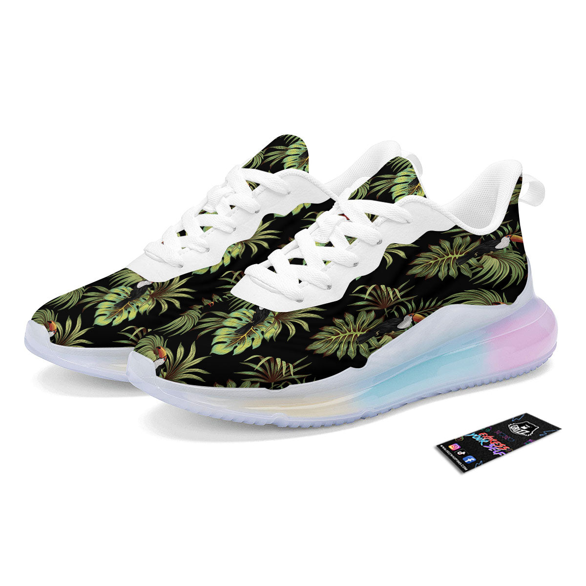 Toucan Vintage Print Pattern Running Sneakers-grizzshop