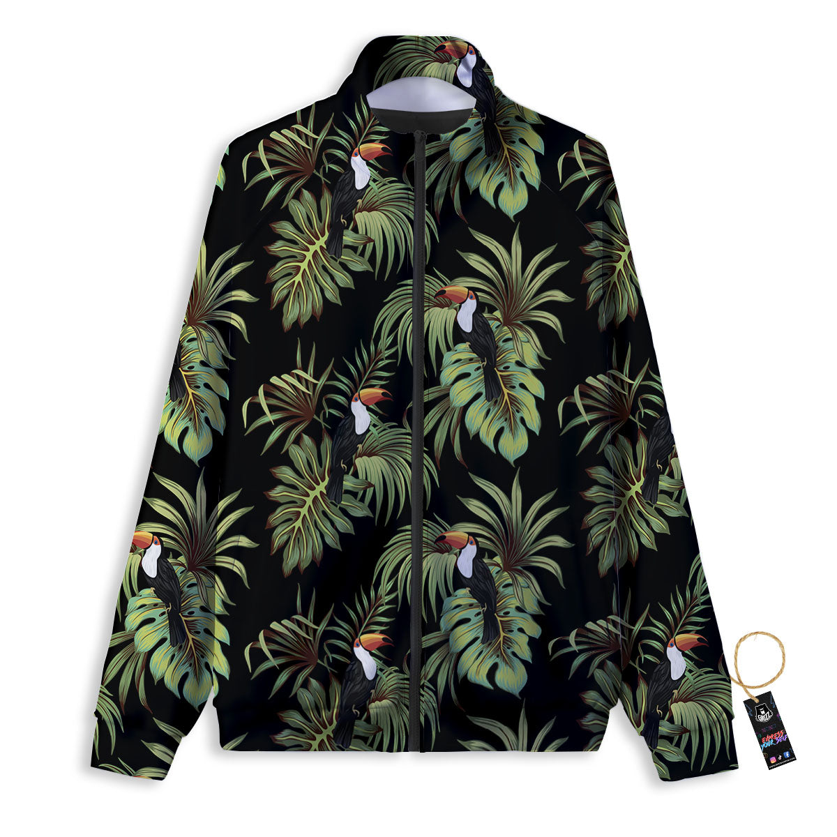 Toucan Vintage Print Pattern Track Jacket-grizzshop