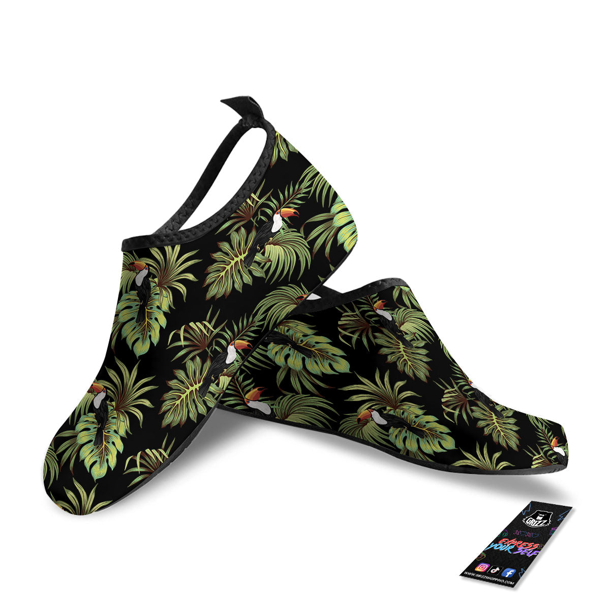 Toucan Vintage Print Pattern Water Shoes-grizzshop
