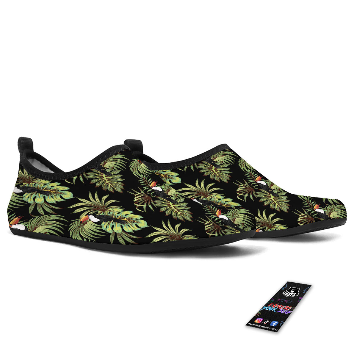Toucan Vintage Print Pattern Water Shoes-grizzshop