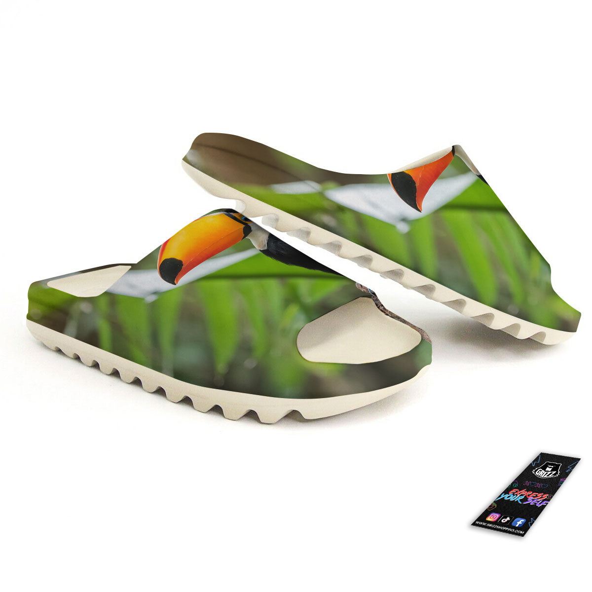 Toucan Aloha Keel-Billed Print Sandals-grizzshop