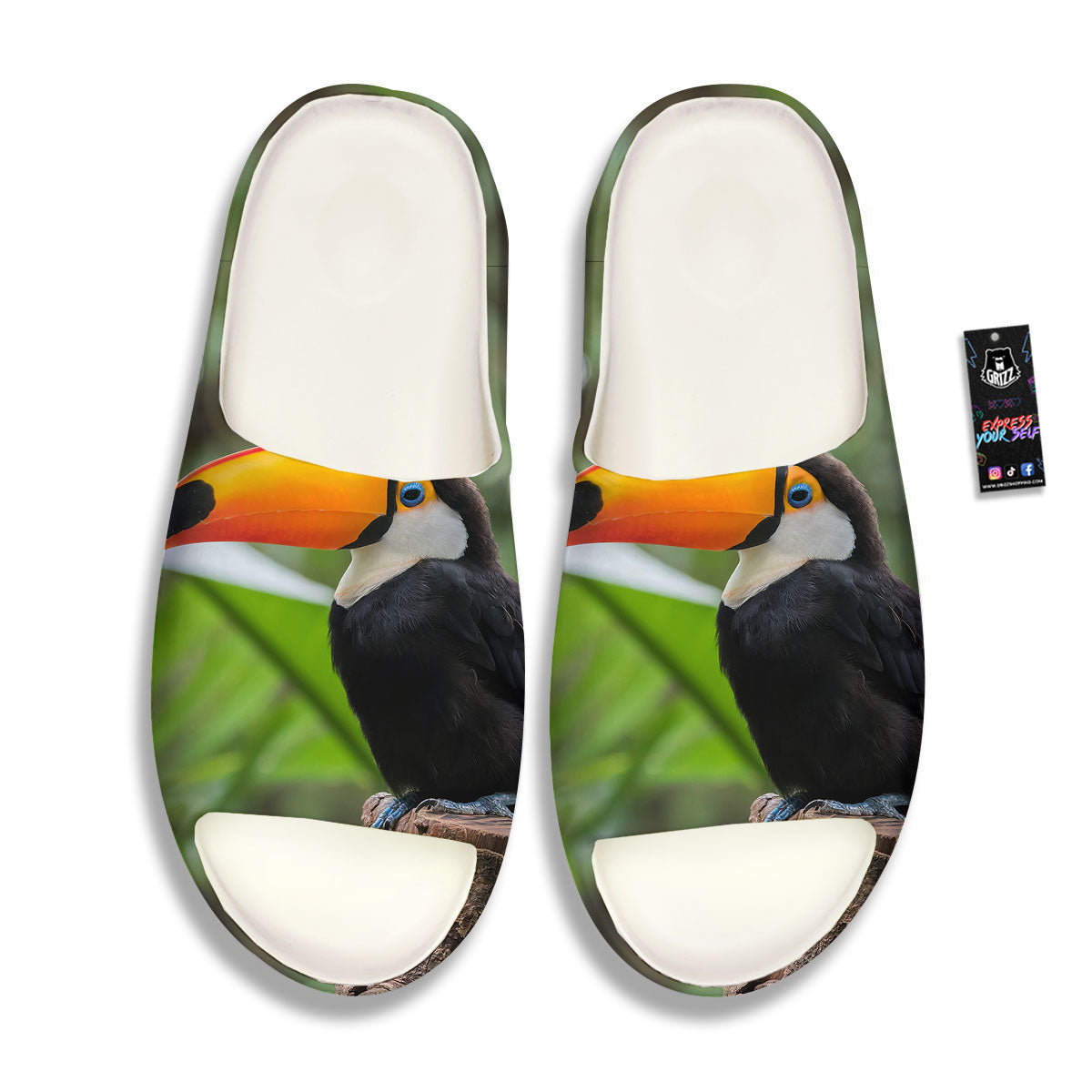 Toucan Aloha Keel-Billed Print Sandals-grizzshop