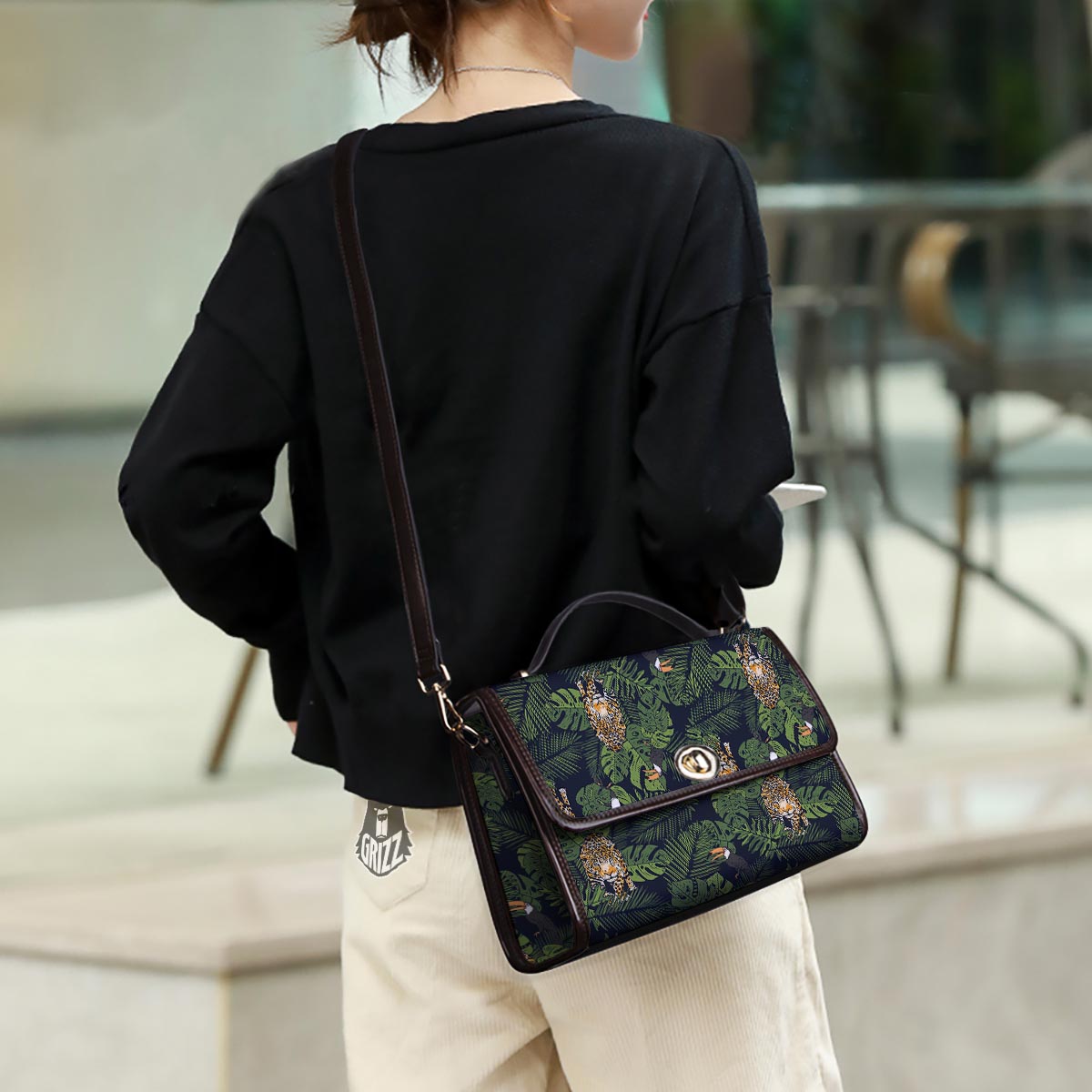Toucan And Tiger Print Pattern Women's Satchel Bag