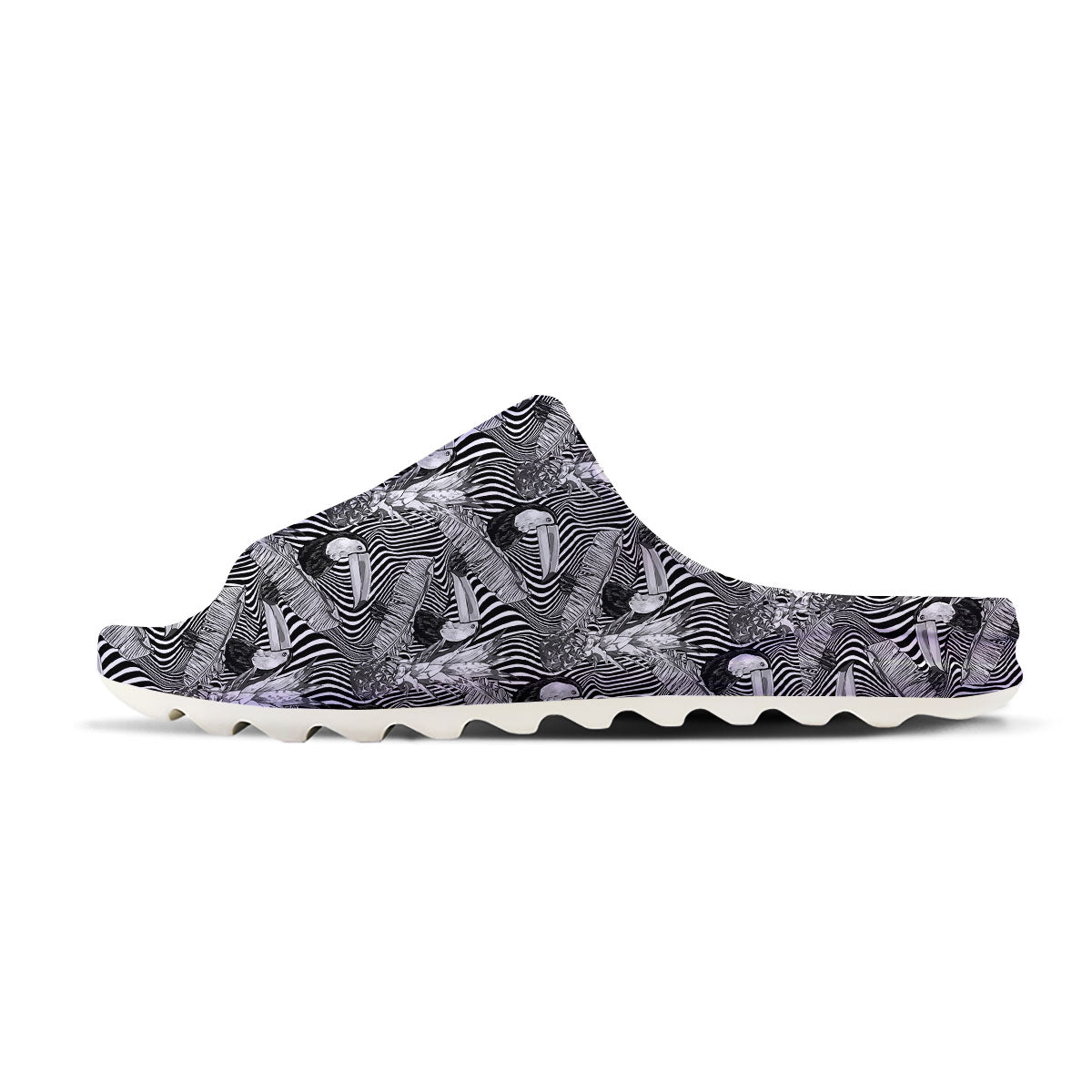 Toucan Black Illusion Print Pattern Sandals-grizzshop