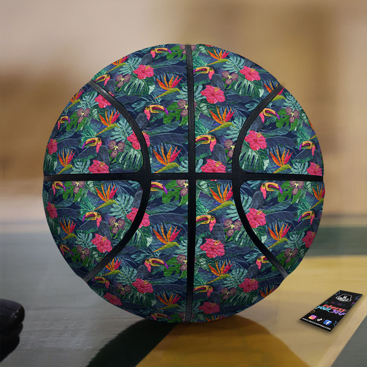 Trippy Neon Psychedelic Print Basketball