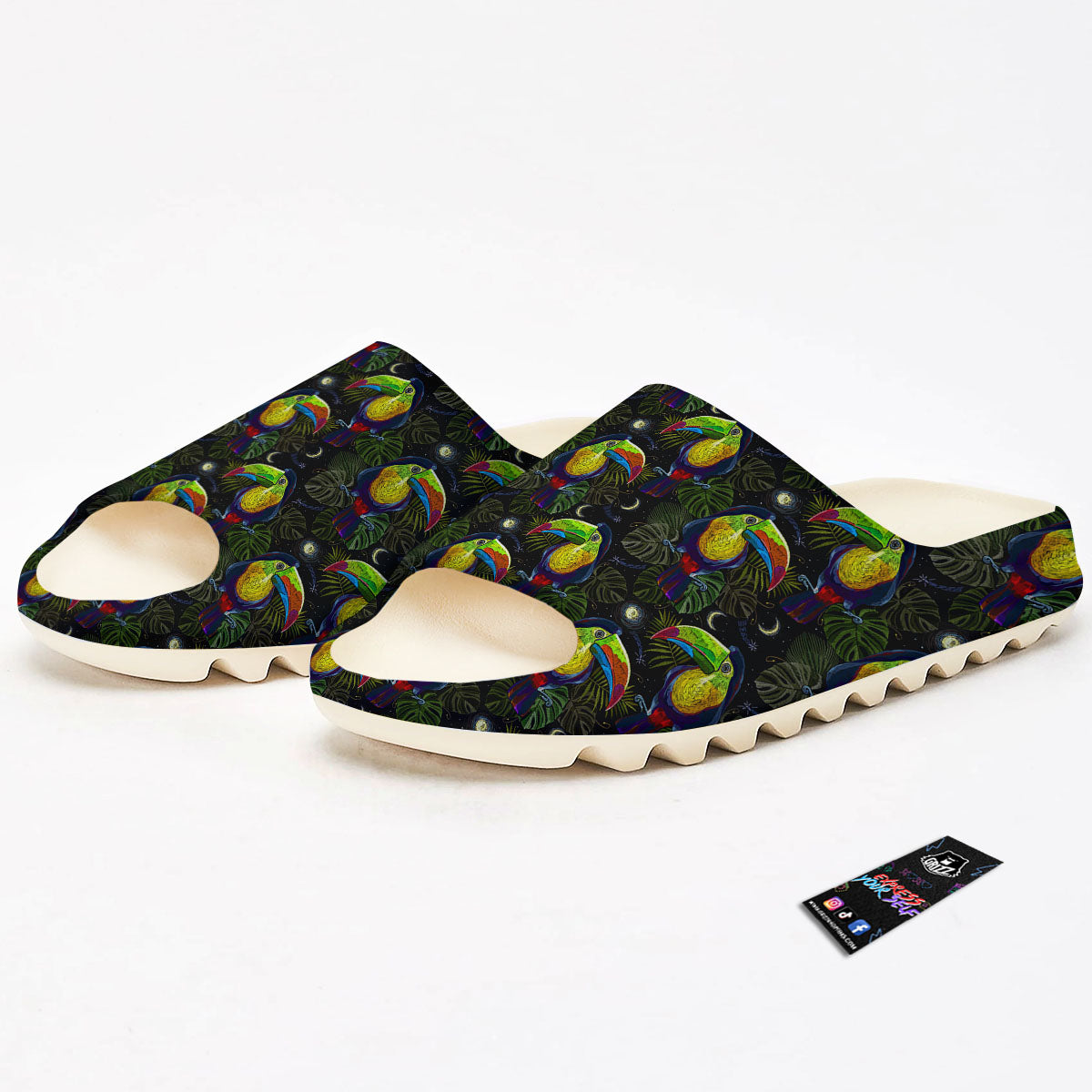 Toucan Keel Billed Tropical Print Pattern Sandals-grizzshop