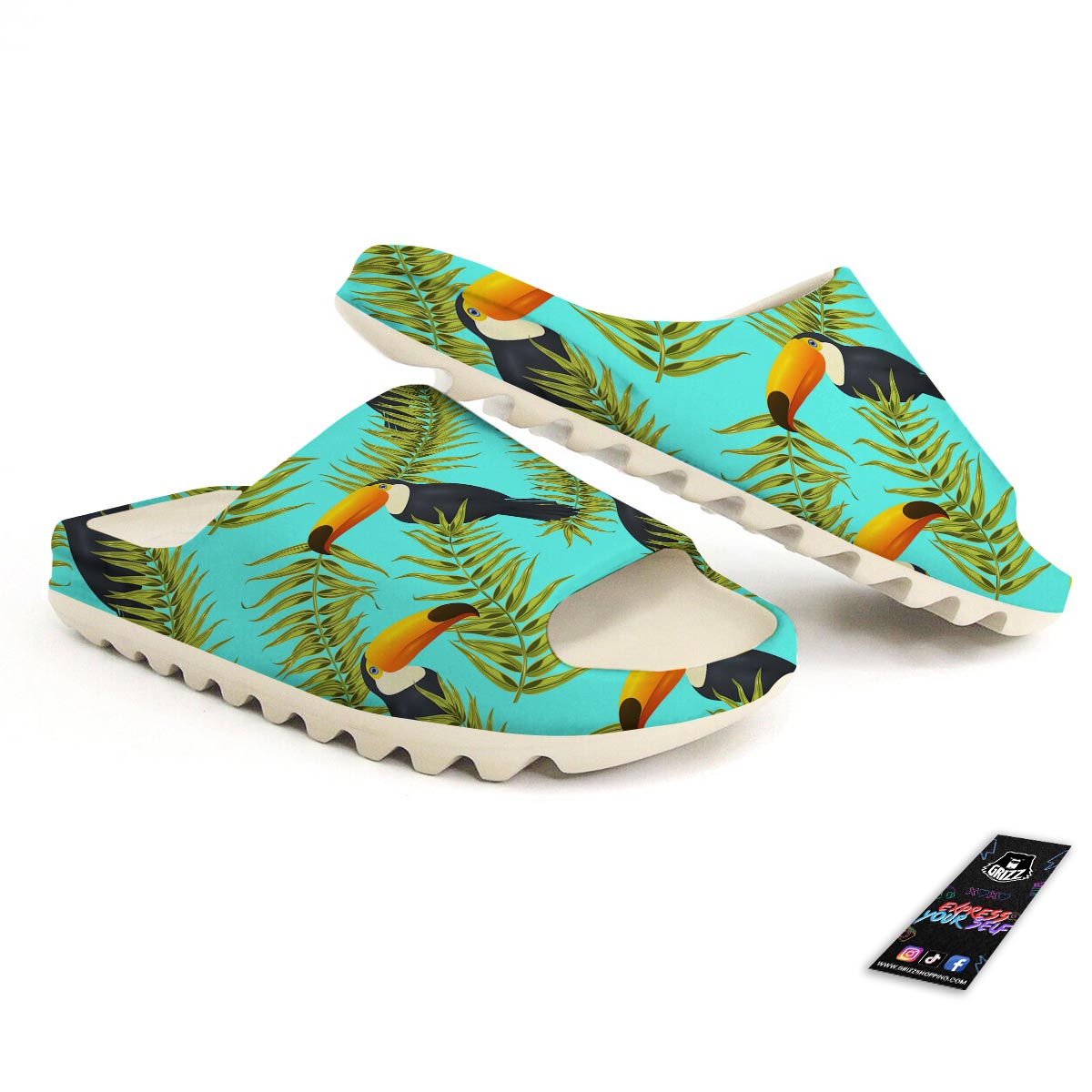 Toucan Toco Print Pattern Sandals-grizzshop