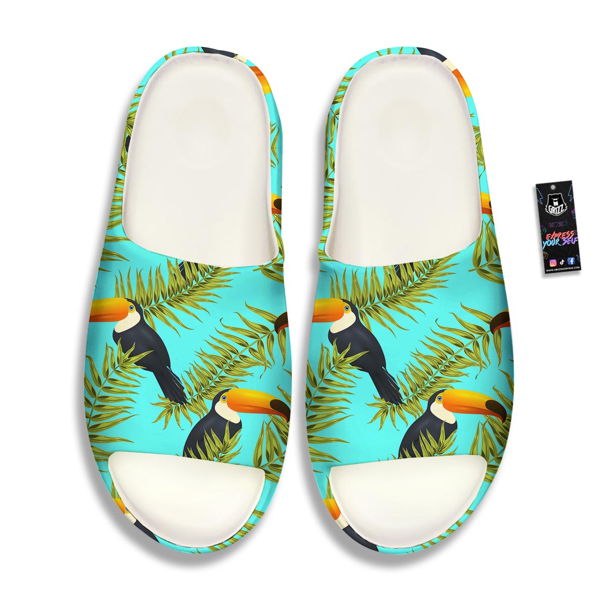Toucan Toco Print Pattern Sandals-grizzshop