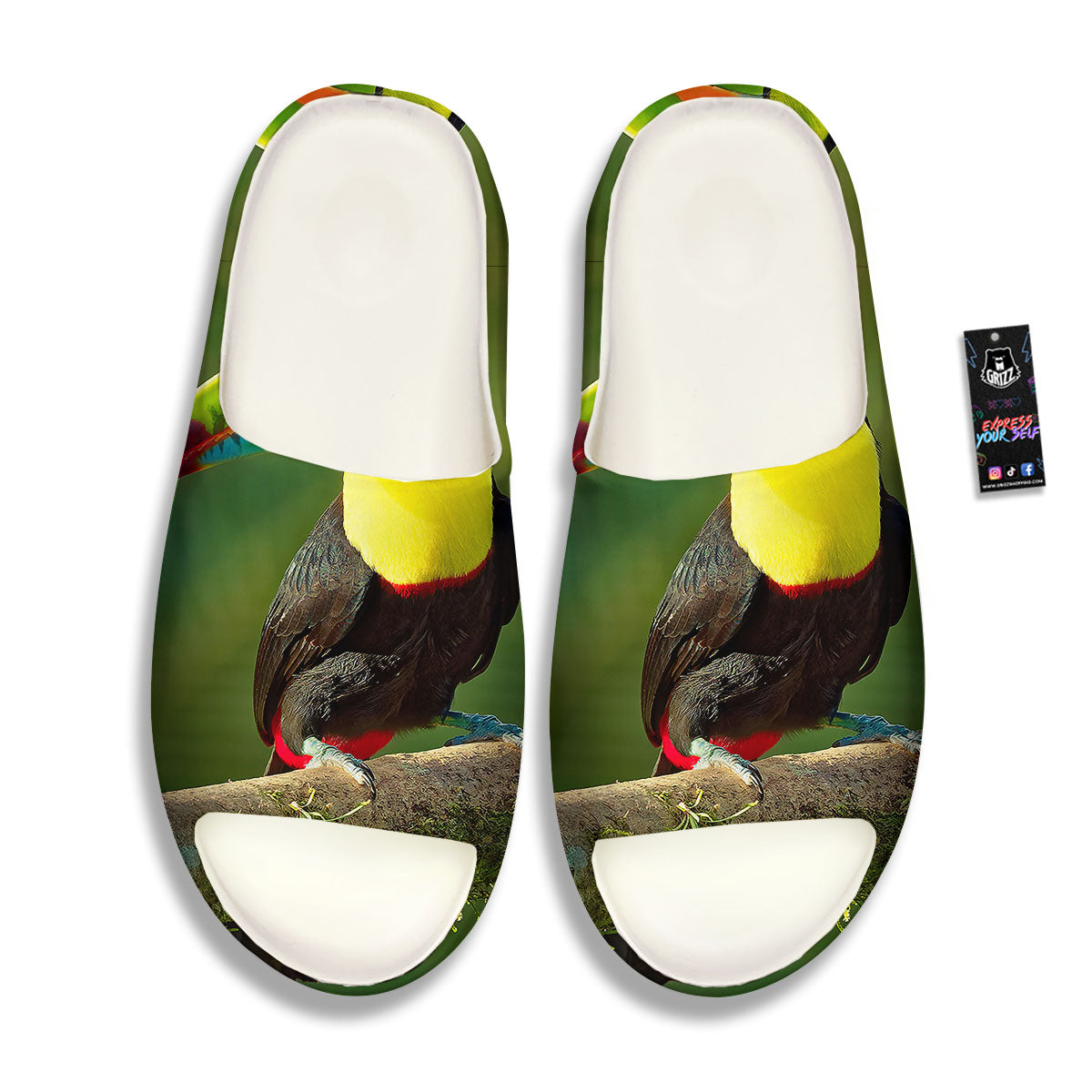 Toucan Tropical Toco Print Sandals-grizzshop