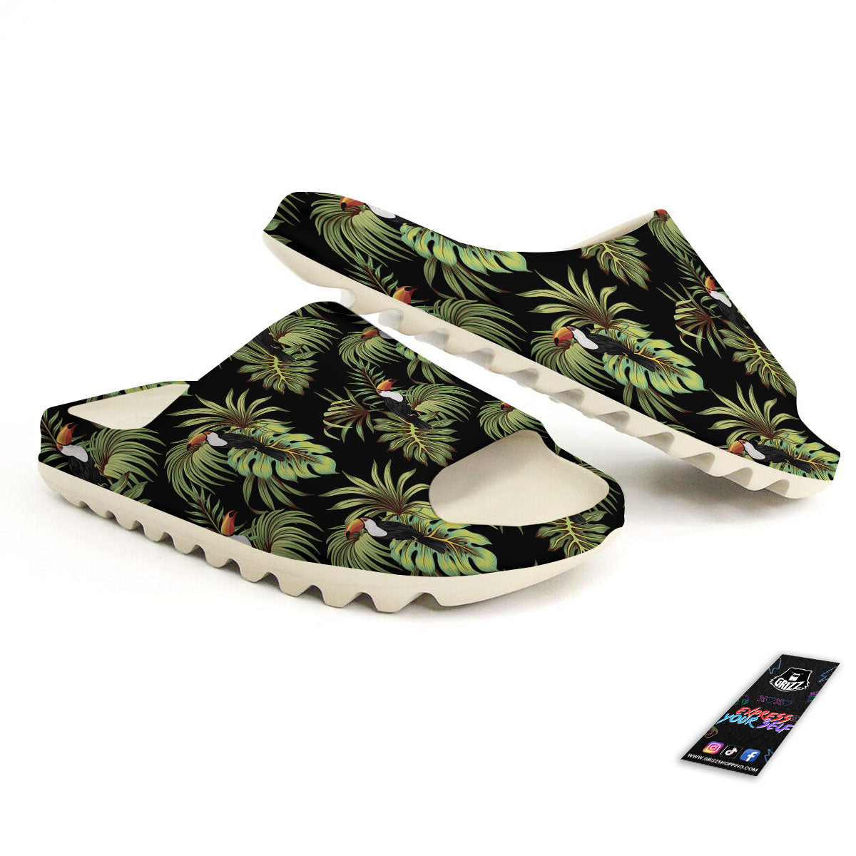 Toucan Vintage Print Pattern Sandals-grizzshop