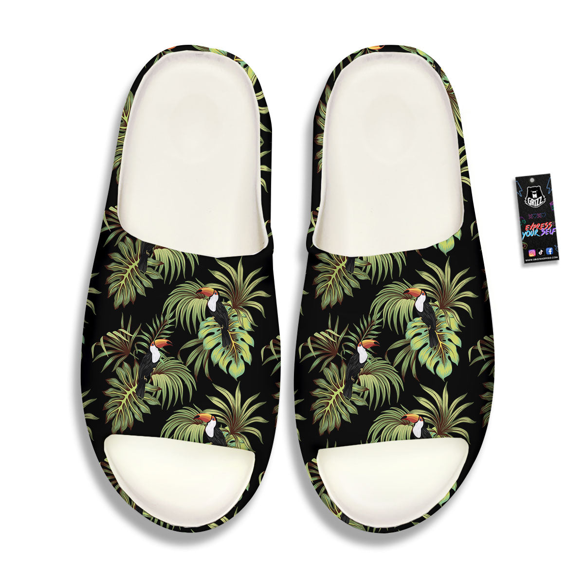 Toucan Vintage Print Pattern Sandals-grizzshop