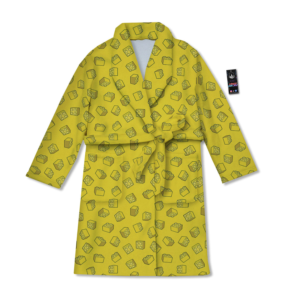 Toy Building Blocks Print Pattern Bathrobe-grizzshop