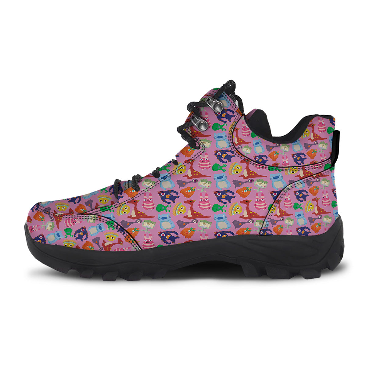Toy Monster Cute Pink Print Pattern Hiking Shoes-grizzshop