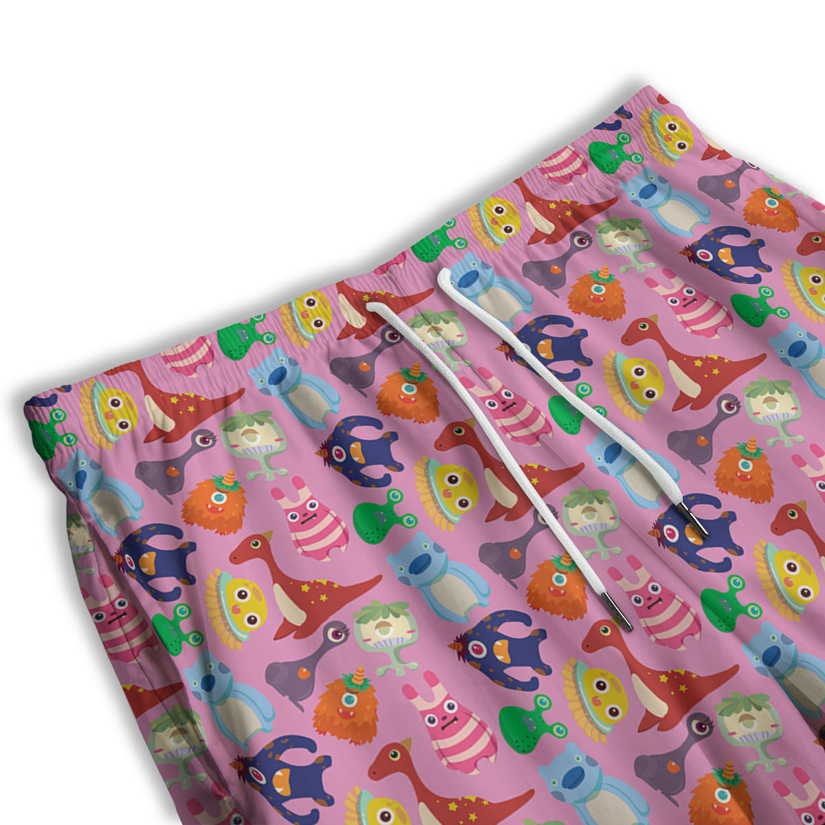 Toy Monster Cute Pink Print Pattern Men's Athletic Shorts