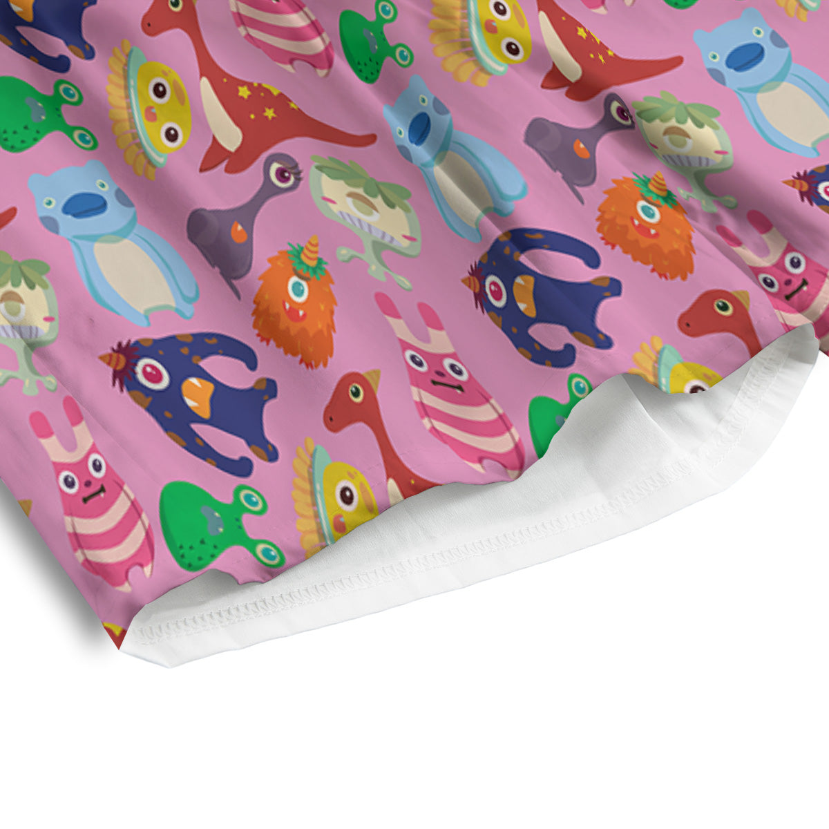 Toy Monster Cute Pink Print Pattern Men's Athletic Shorts