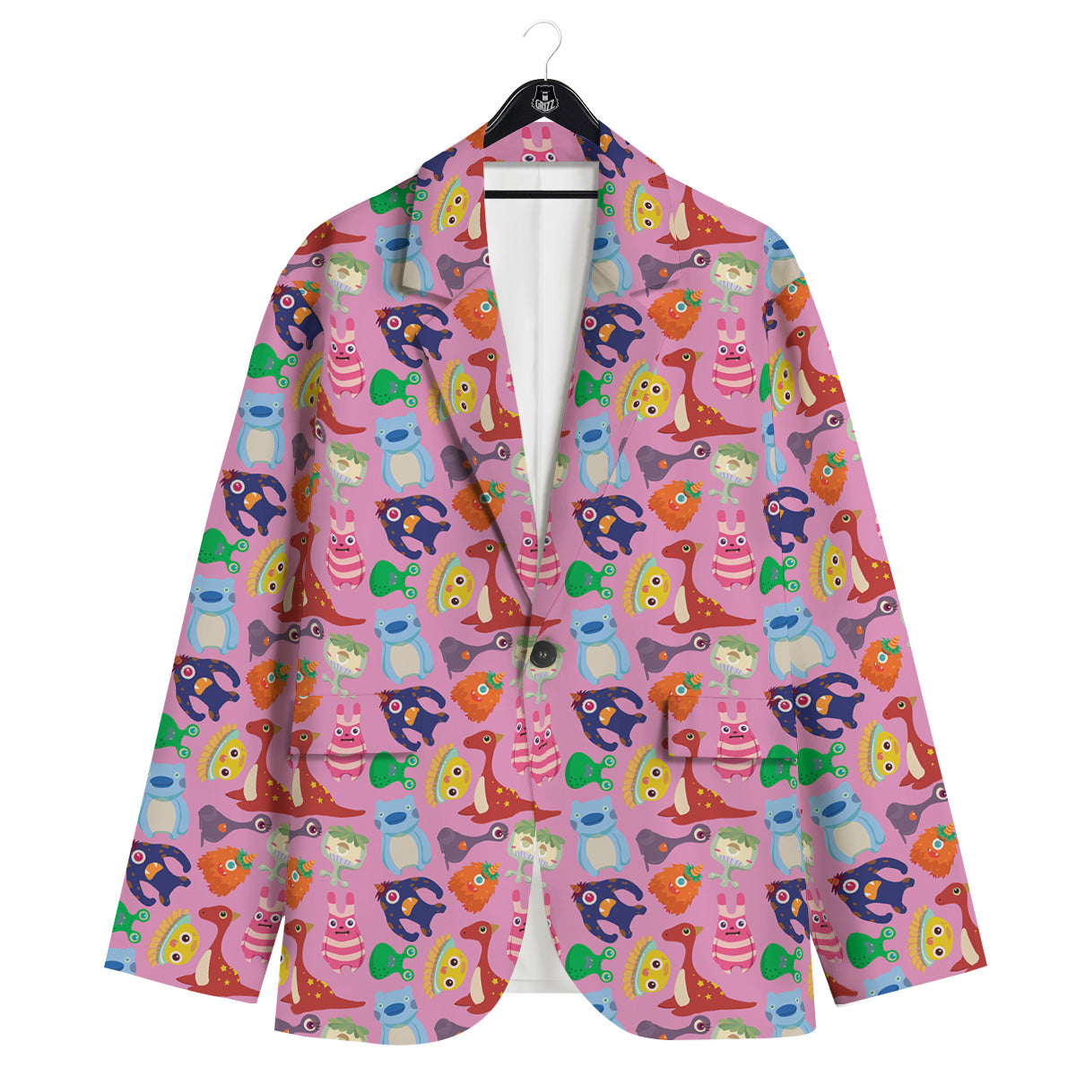 Toy Monster Cute Pink Print Pattern Men's Sport Coat-grizzshop