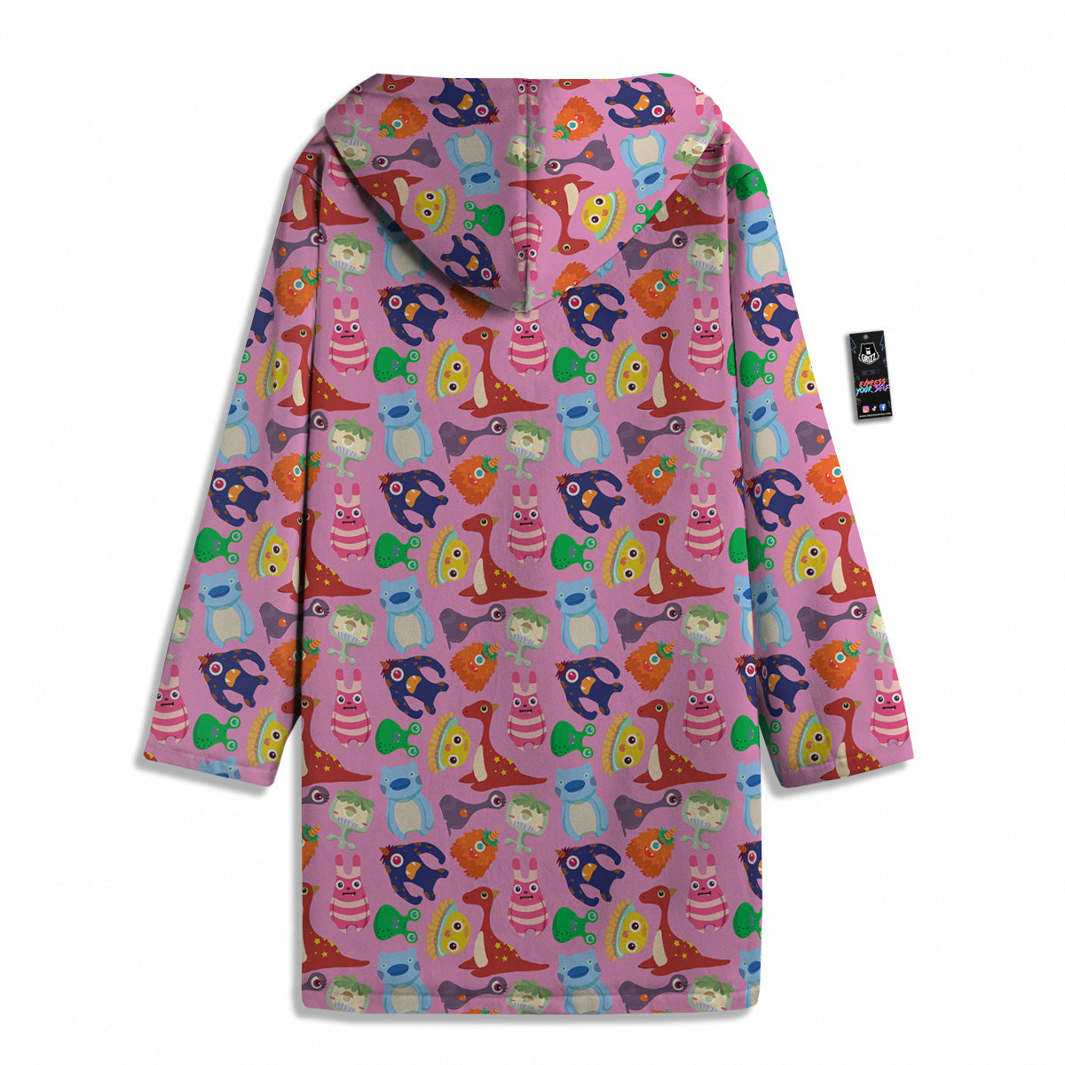 Toy Monster Cute Pink Print Pattern Men's Windbreaker Jacket-grizzshop