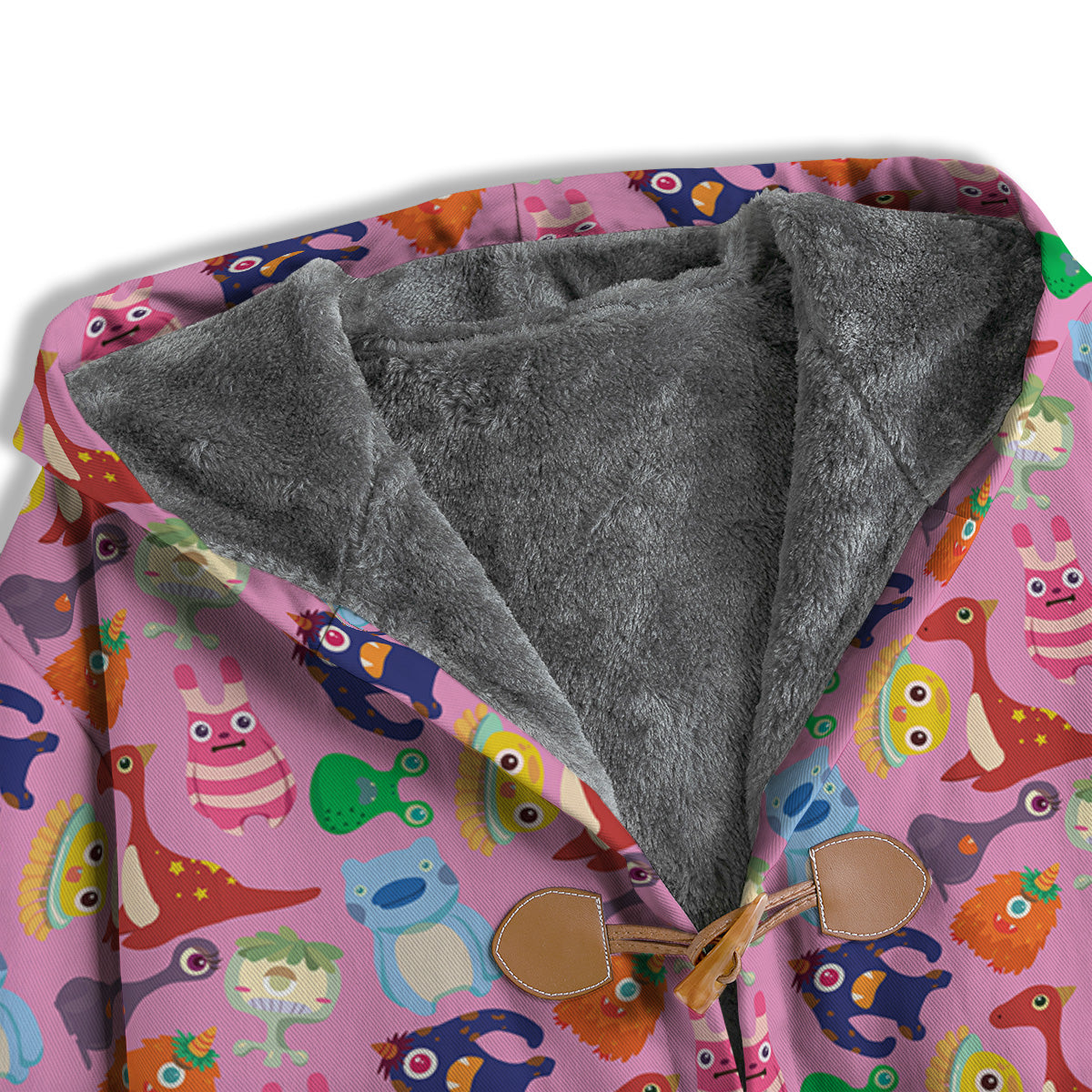 Toy Monster Cute Pink Print Pattern Men's Windbreaker Jacket-grizzshop