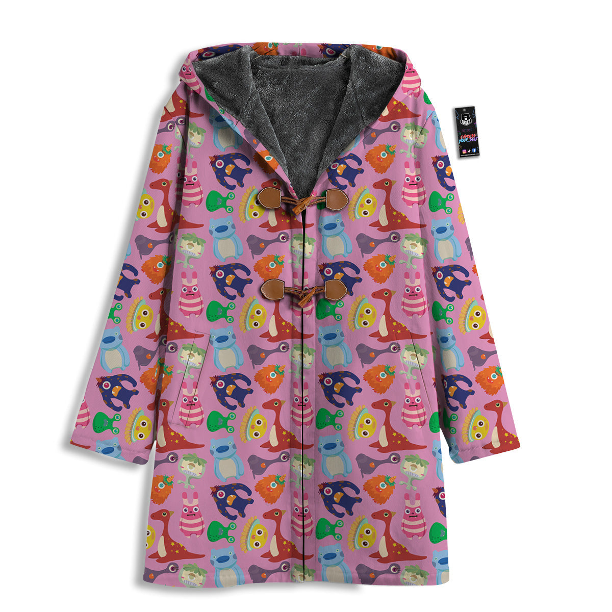 Toy Monster Cute Pink Print Pattern Men's Windbreaker Jacket-grizzshop