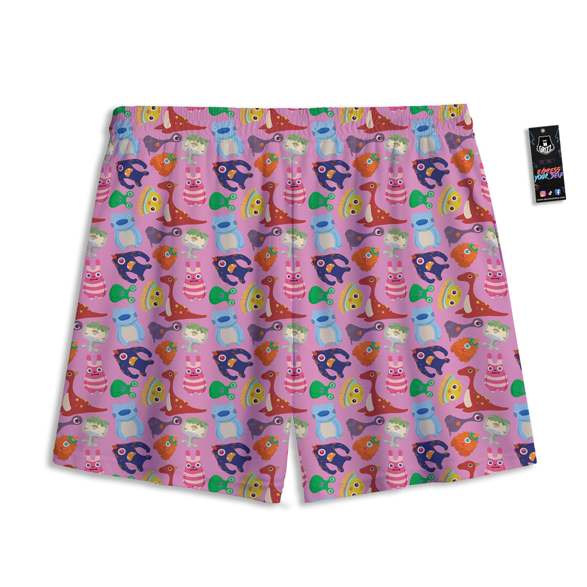 Unicorn Doodle Print Pattern Mesh Shorts