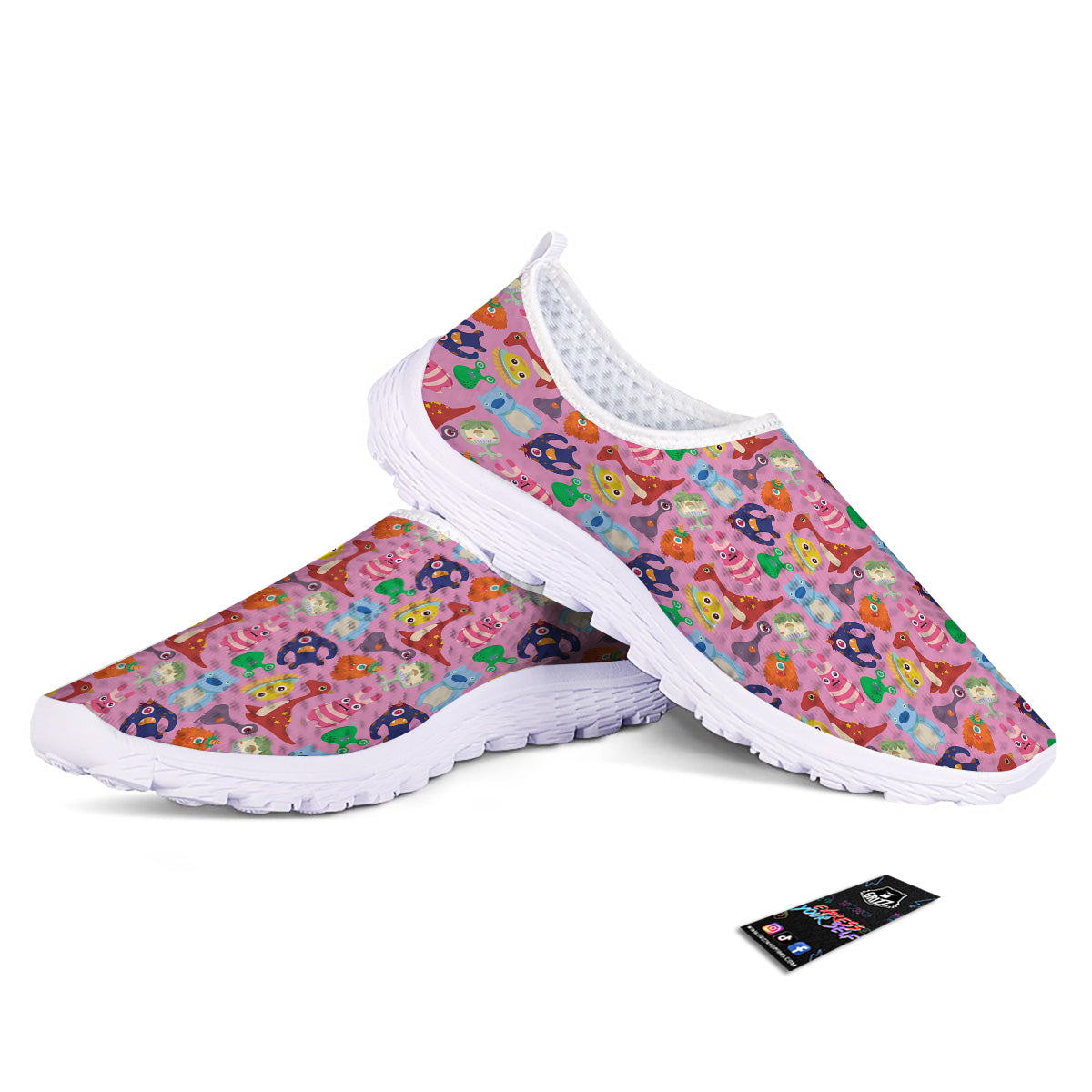 Toy Monster Cute Pink Print Pattern Nurse Shoes-grizzshop