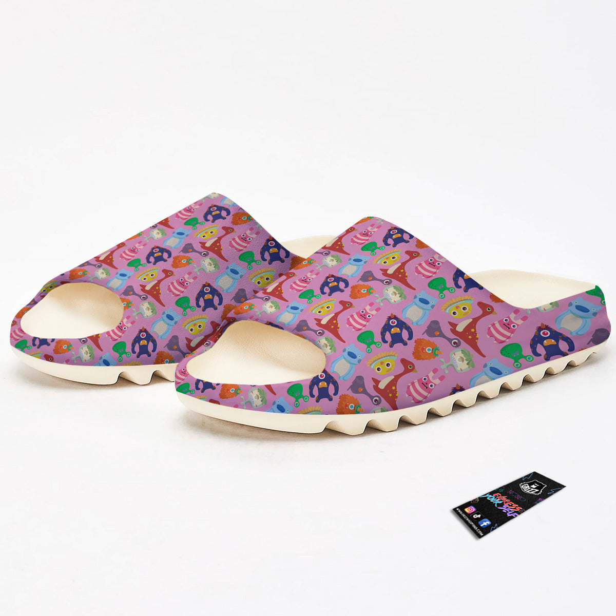 Toy Monster Cute Pink Print Pattern Sandals-grizzshop