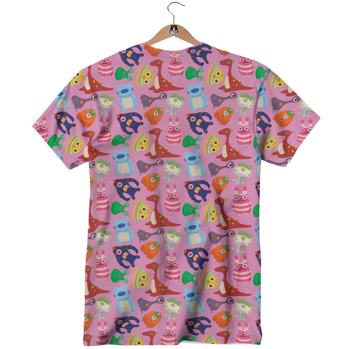 Toy Monster Cute Pink Print Pattern T-Shirt-grizzshop
