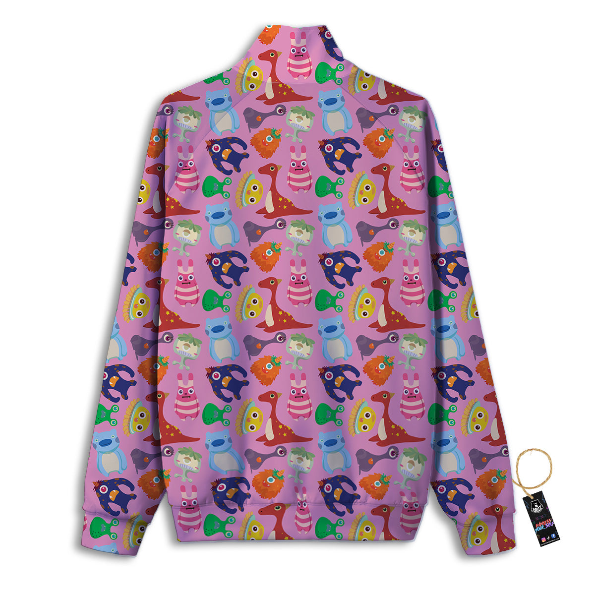 Toy Monster Cute Pink Print Pattern Track Jacket-grizzshop