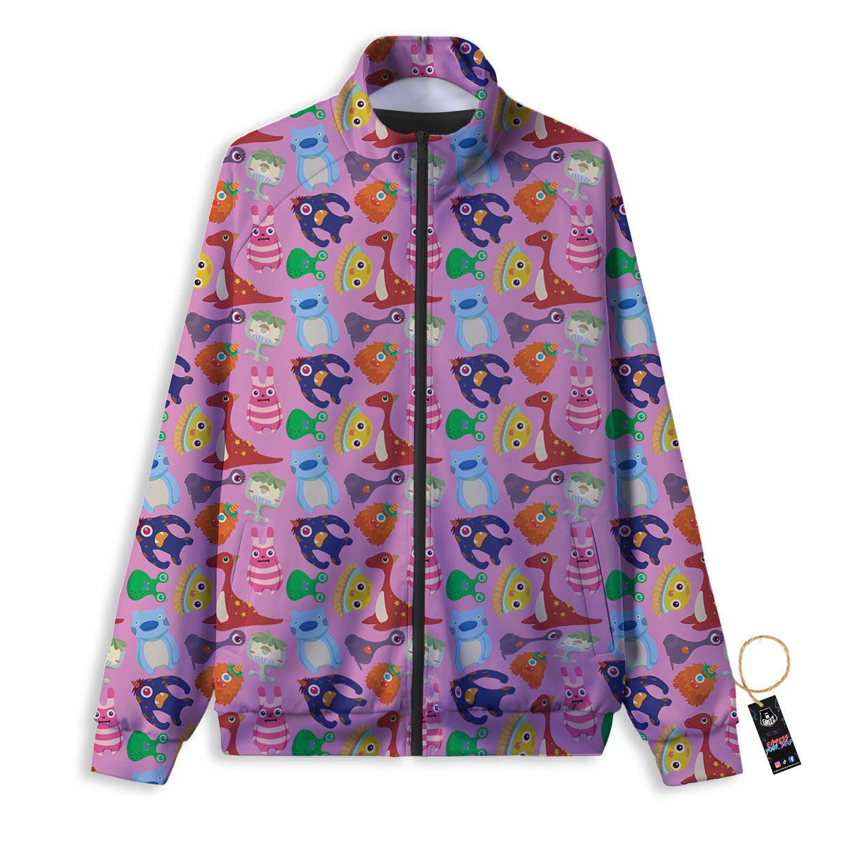 Toy Monster Cute Pink Print Pattern Track Jacket-grizzshop