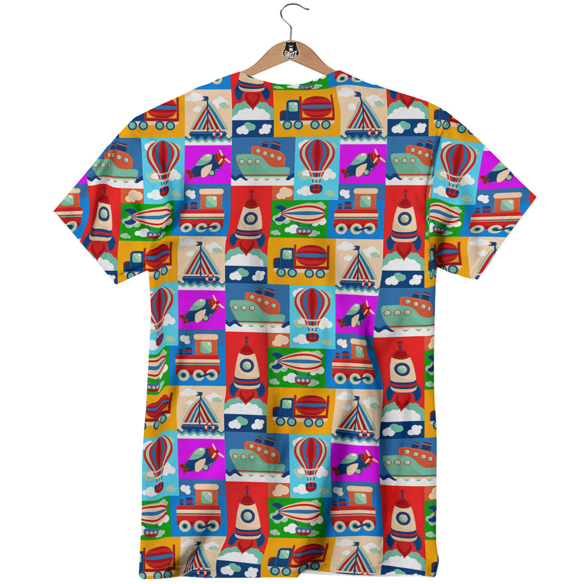 Toy Transport Cartoon Colorful Print Pattern T-Shirt-grizzshop