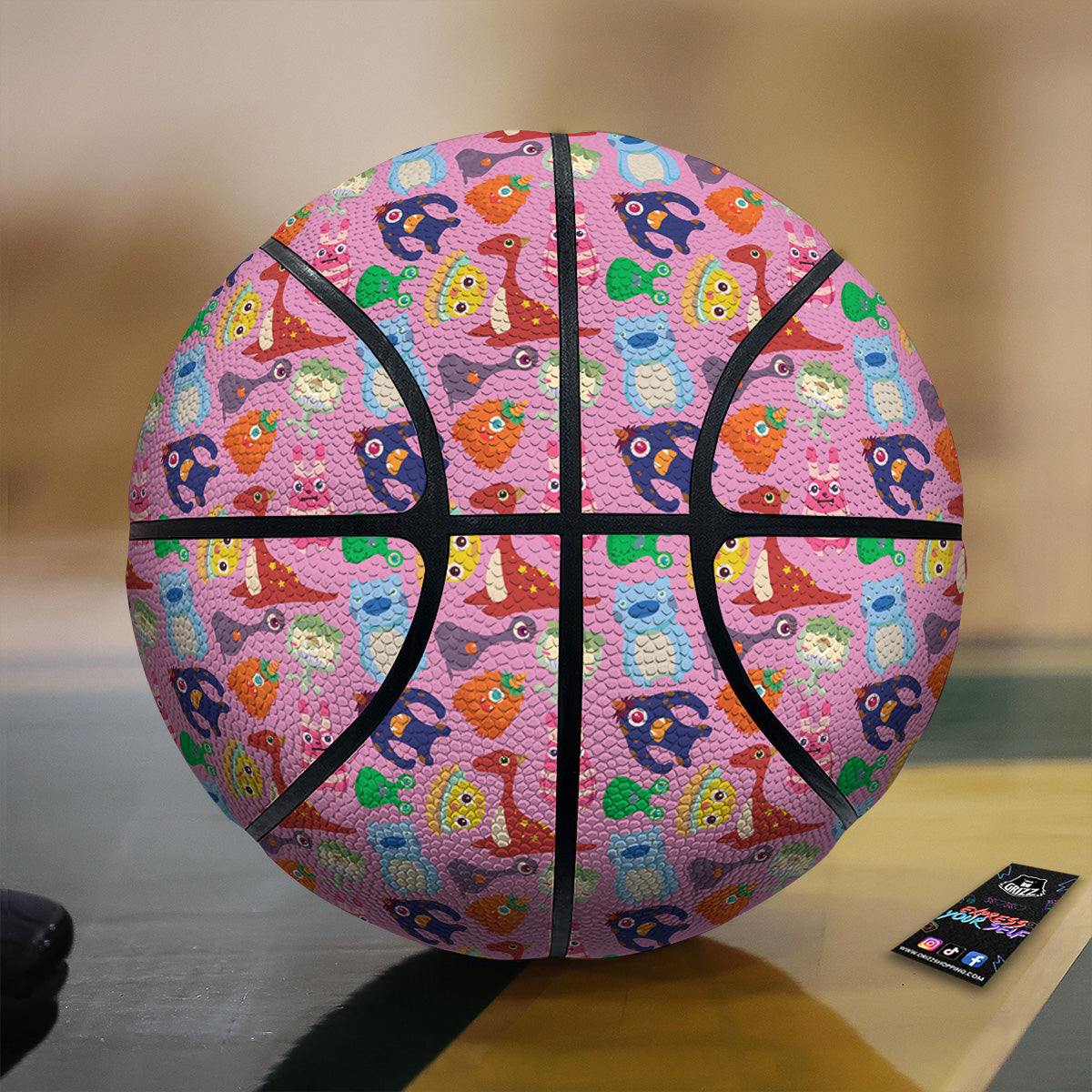 Toy Monster Cute Pink Print Pattern Basketball