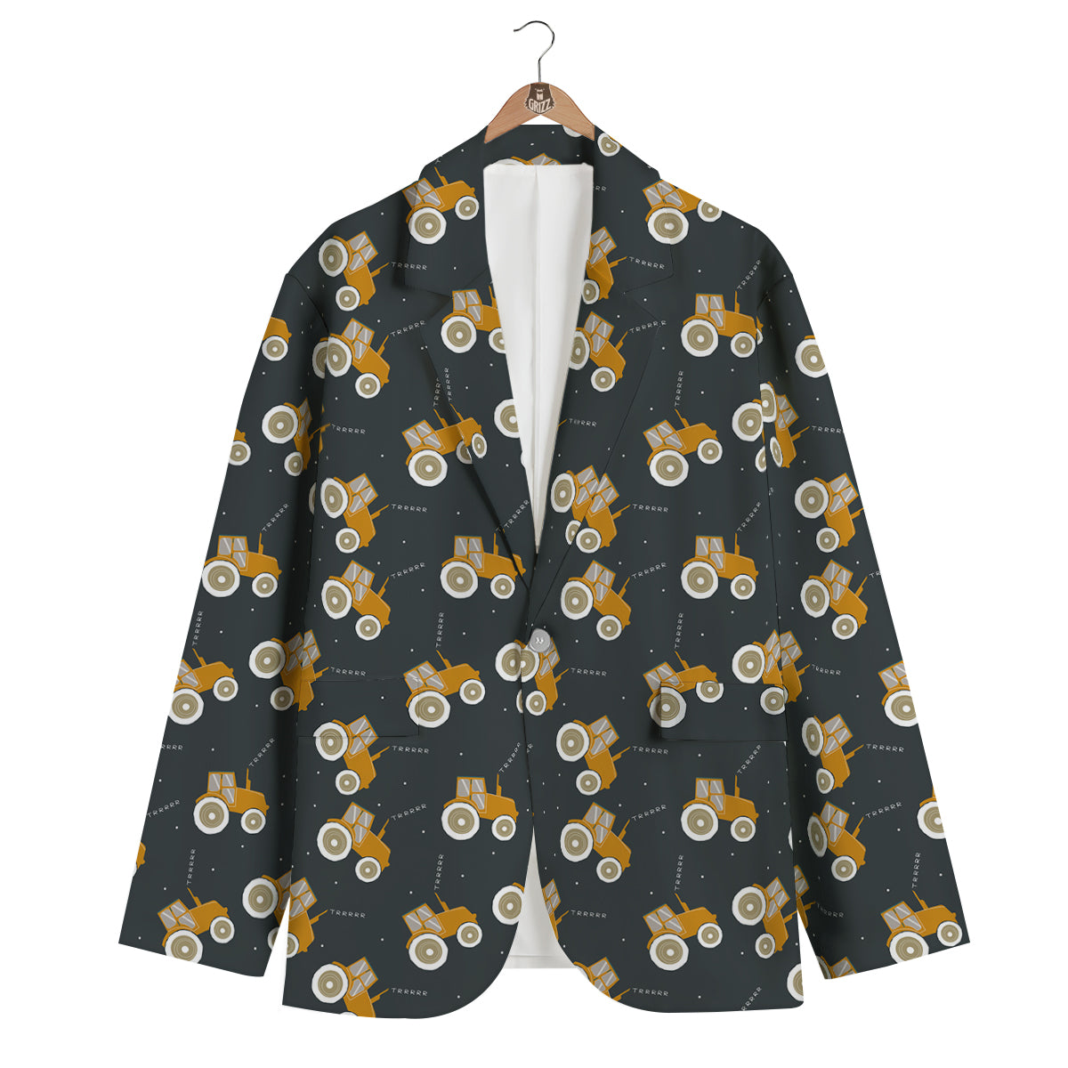 Tractor Hand Drawing Print Pattern Men's Blazer-grizzshop