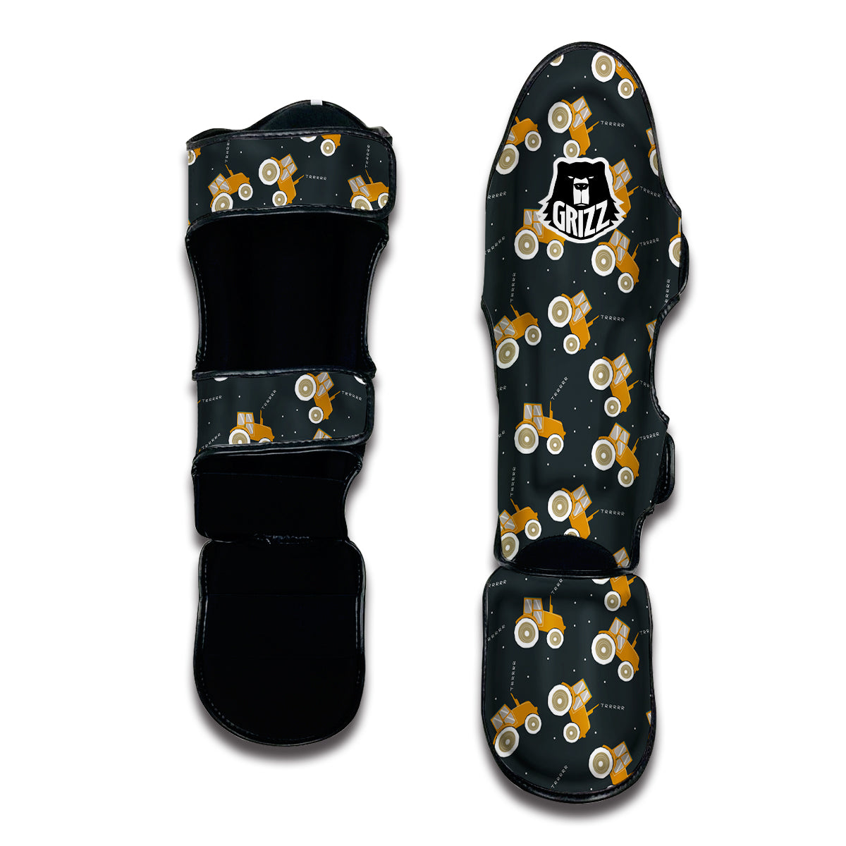 Tractor Hand Drawing Print Pattern Muay Thai Shin Guards-grizzshop